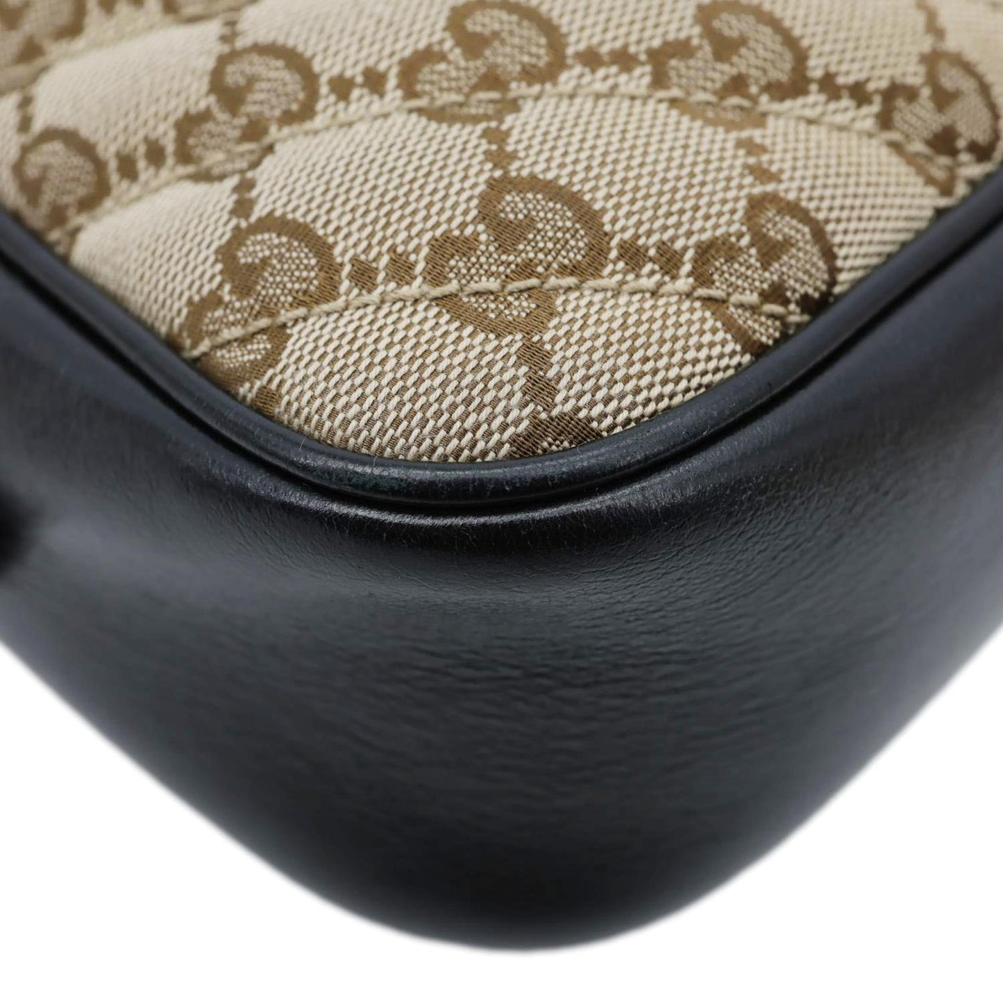 GUCCI Marmont Small Monogram Canvas Camera Crossbody Bag Beige 447632