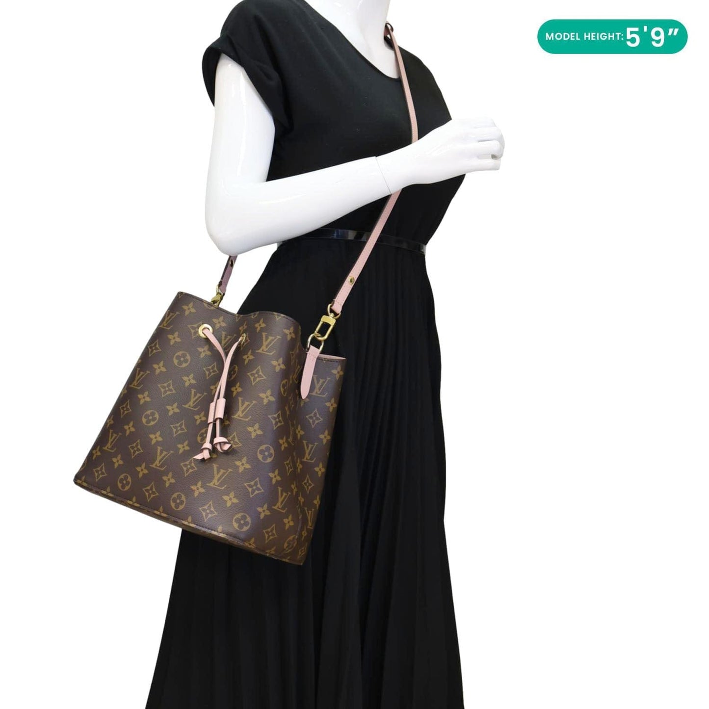 LOUIS VUITTON Neonoe MM Monogram Canvas Shoulder Bag Pink