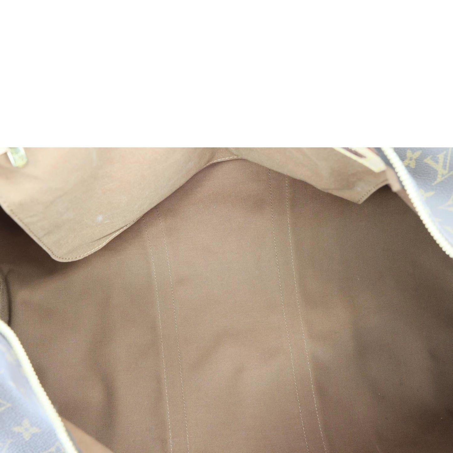 LOUIS VUITTON Keepall 50 Bandouliere Monogram Canvas Travel Bag Brown