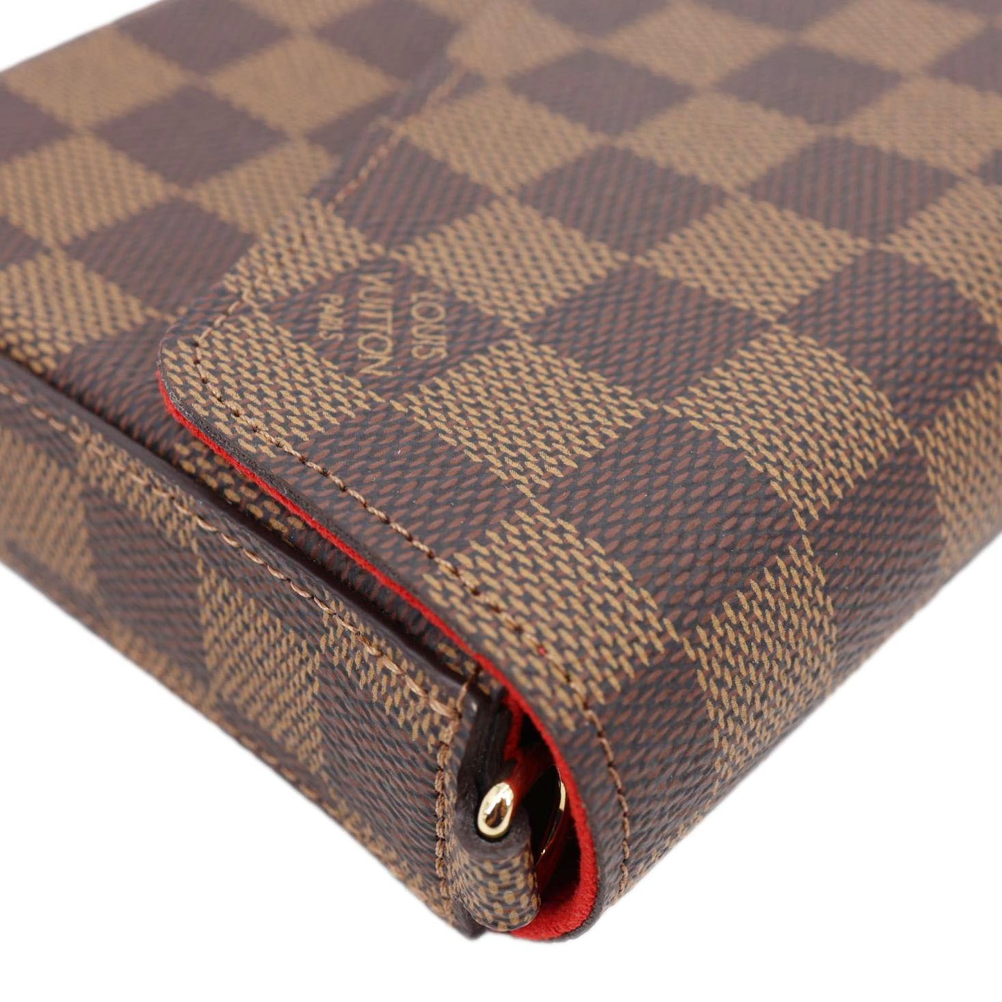 LOUIS VUITTON Felicie Pochette Damier Ebene Crossbody Bag Brown