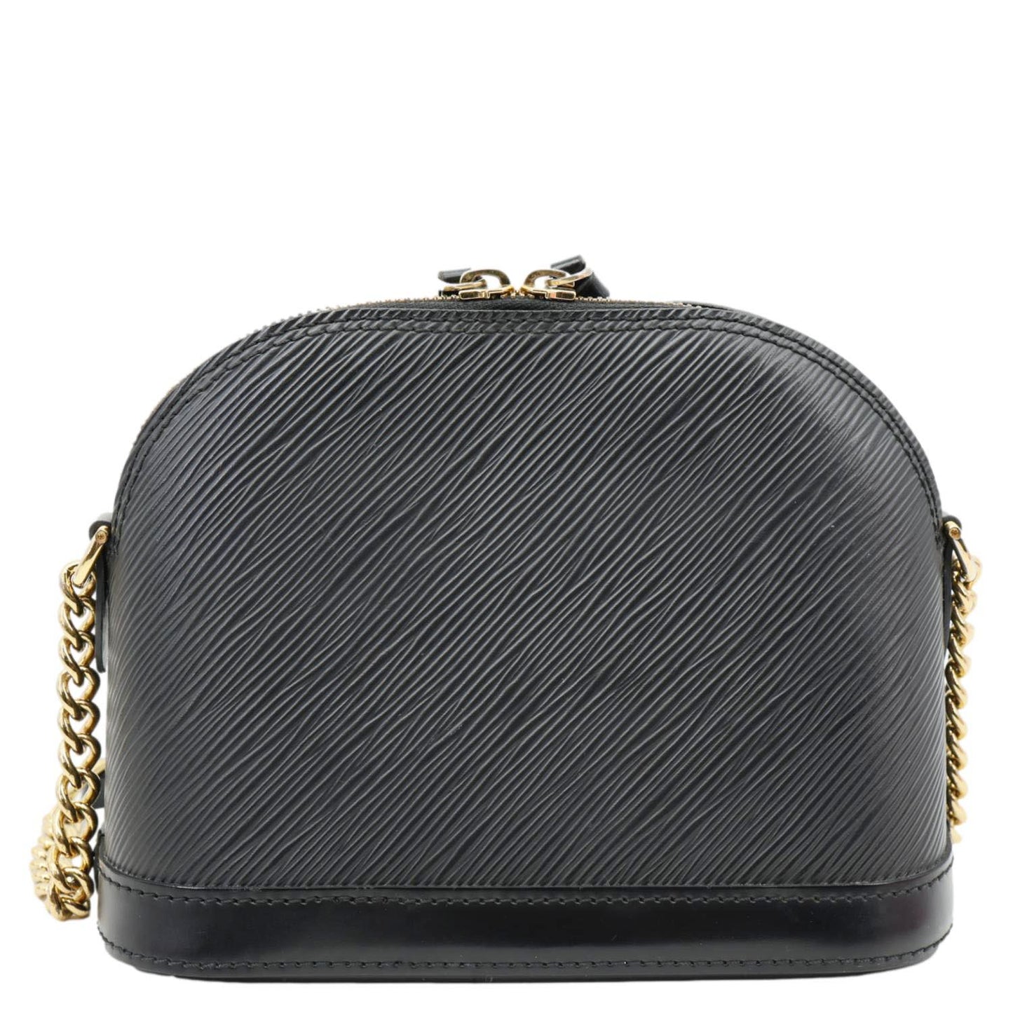 LOUIS VUITTON Alma BB Epi Leather Satchel Bag Black