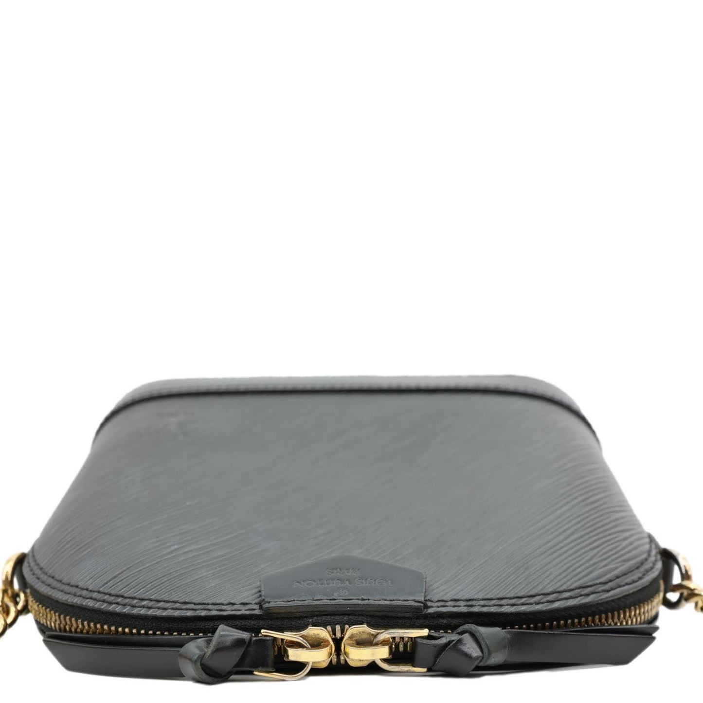 LOUIS VUITTON Alma BB Epi Leather Satchel Bag Black