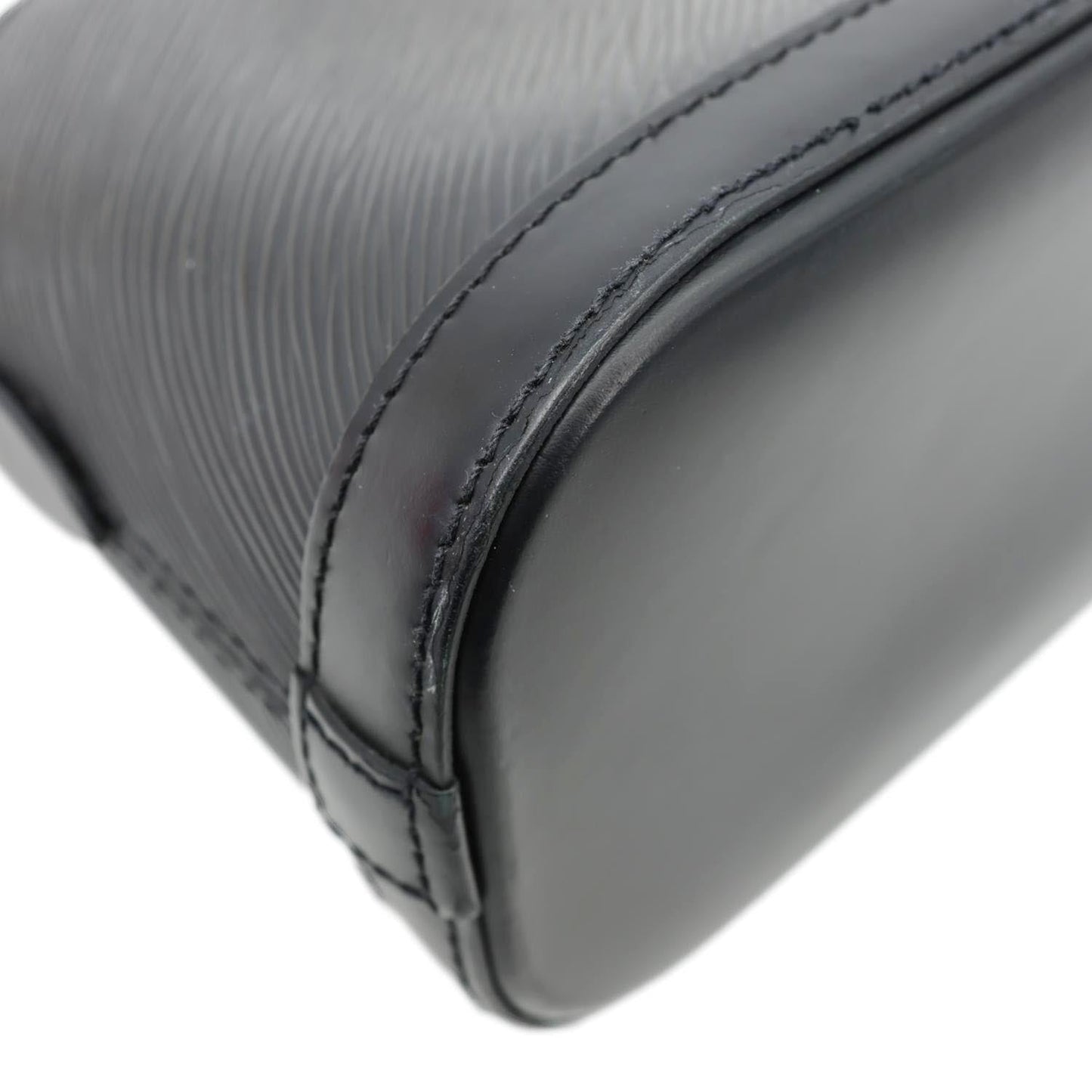 LOUIS VUITTON Alma BB Epi Leather Satchel Bag Black
