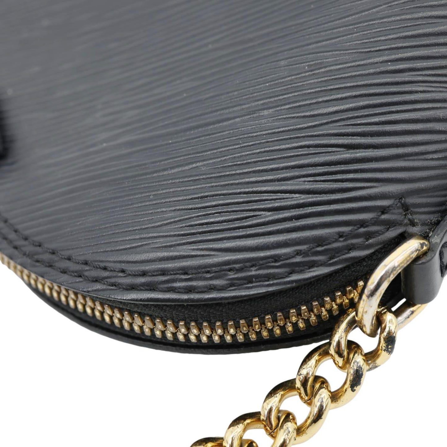 LOUIS VUITTON Alma BB Epi Leather Satchel Bag Black