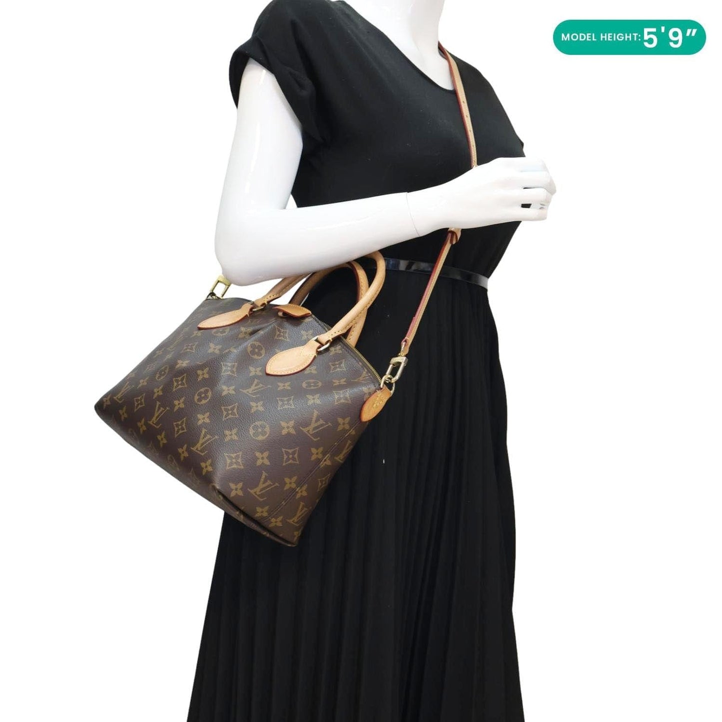 LOUIS VUITTON Boetie MM Monogram Canvas Zipped Tote Bag Brown