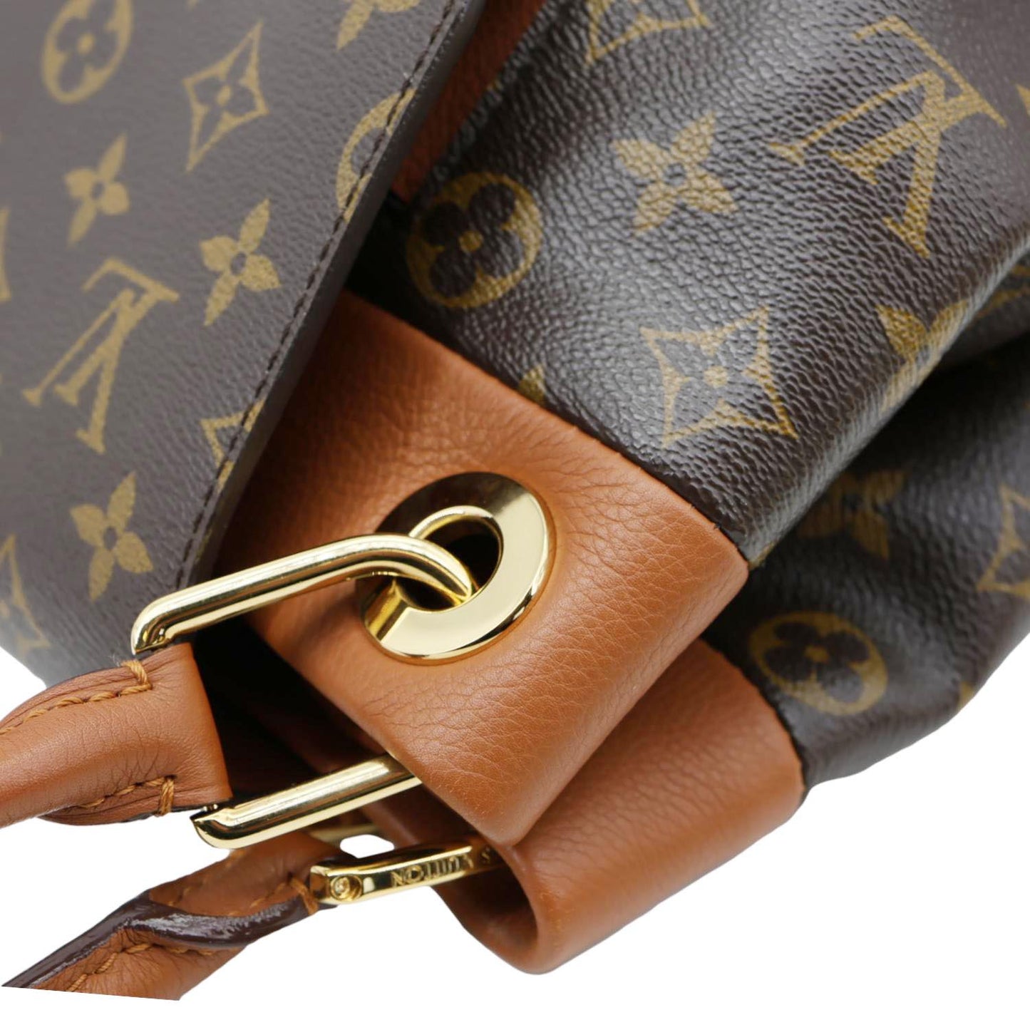 LOUIS VUITTON Olympe Monogram Canvas Satchel Bag Brown