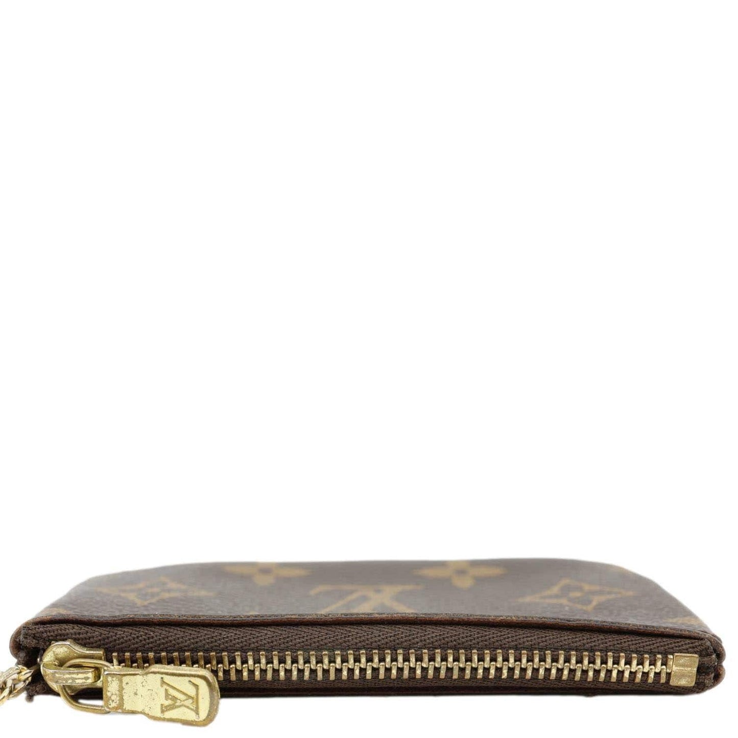 LOUIS VUITTON Monogram Canvas Key Holder Zip Pouch Brown