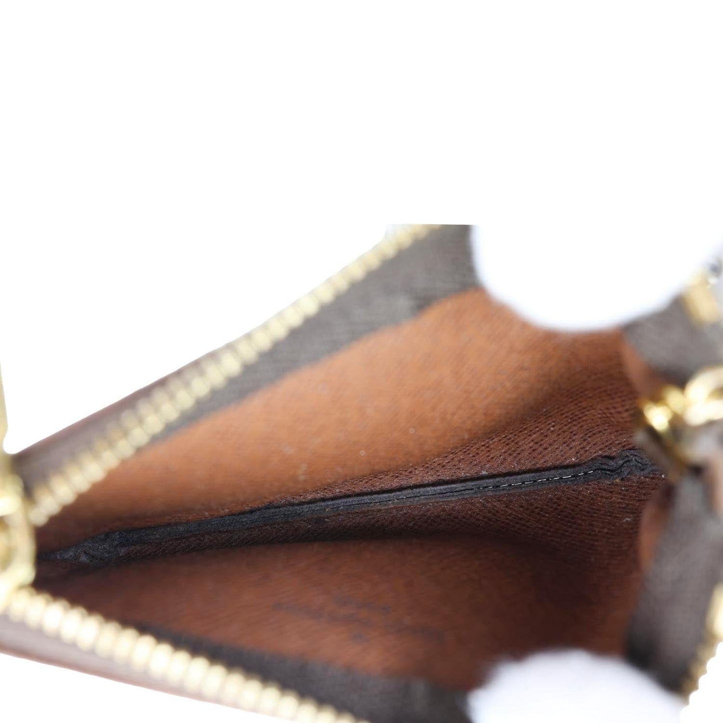 LOUIS VUITTON Monogram Canvas Key Holder Zip Pouch Brown