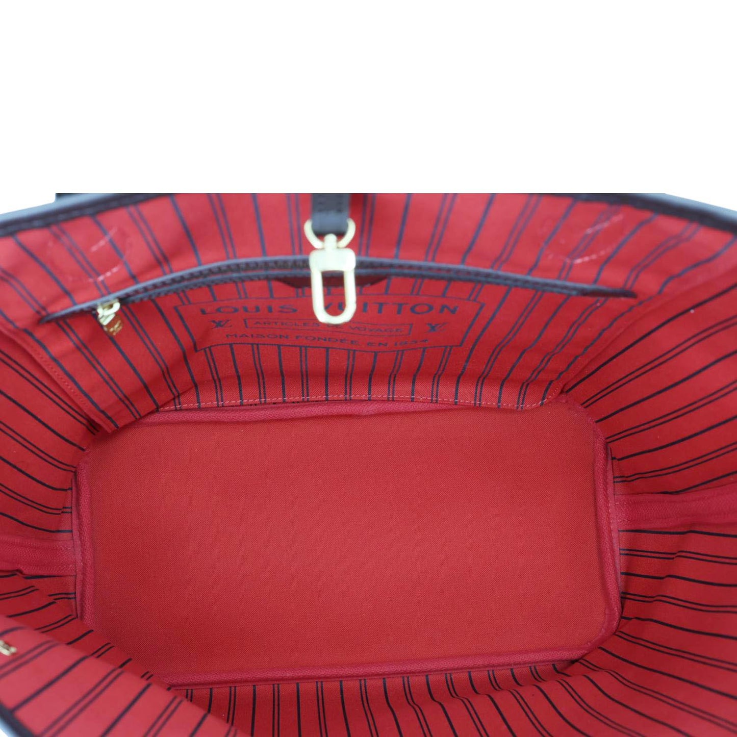 LOUIS VUITTON Neverfull MM Damier Ebene Tote Bag Brown