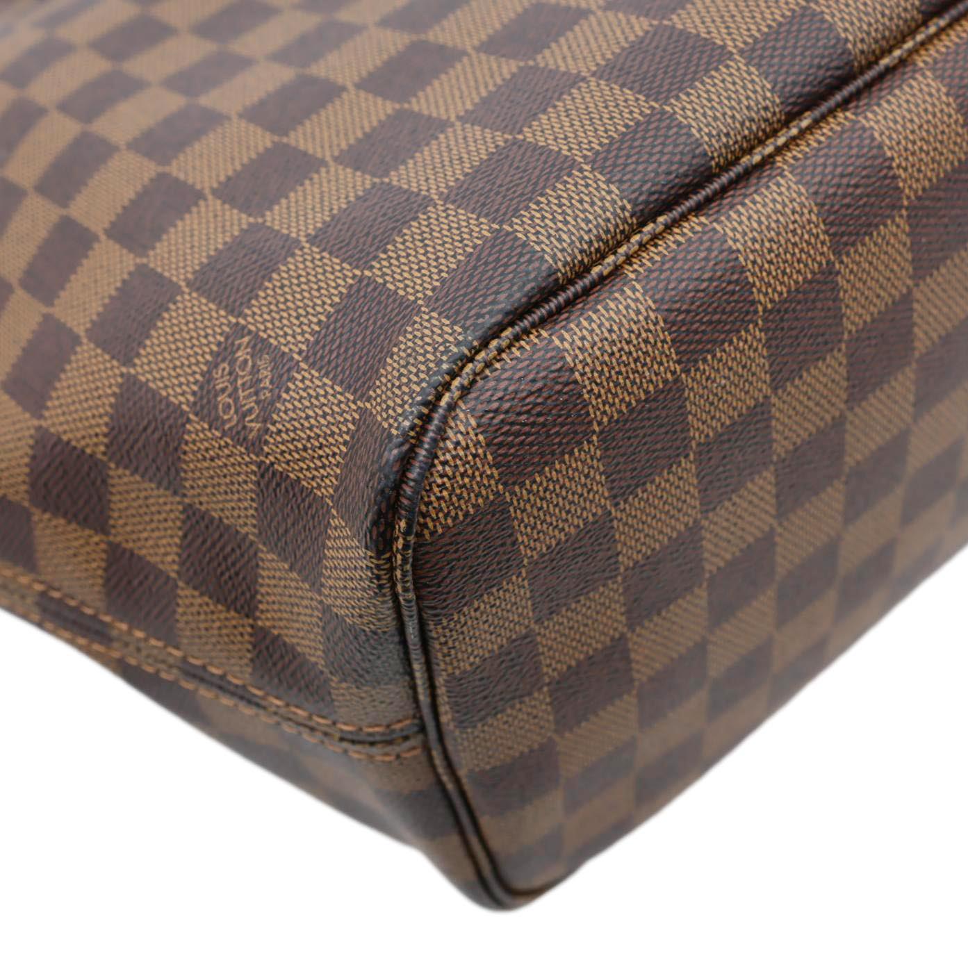 LOUIS VUITTON Neverfull MM Damier Ebene Tote Bag Brown