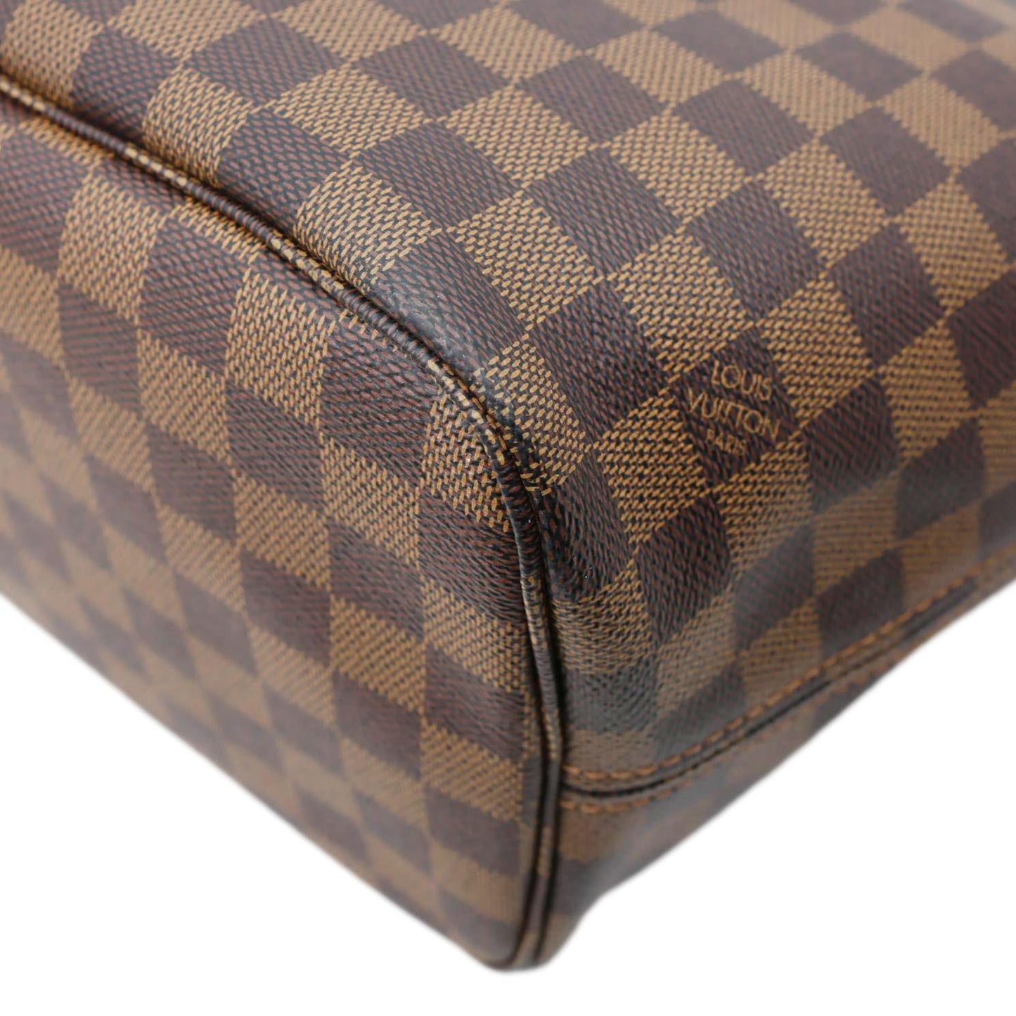 LOUIS VUITTON Neverfull MM Damier Ebene Tote Bag Brown