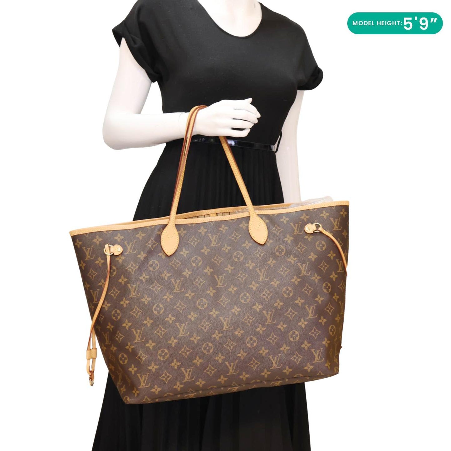 LOUIS VUITTON Neverfull GM Monogram Canvas Tote Bag Brown