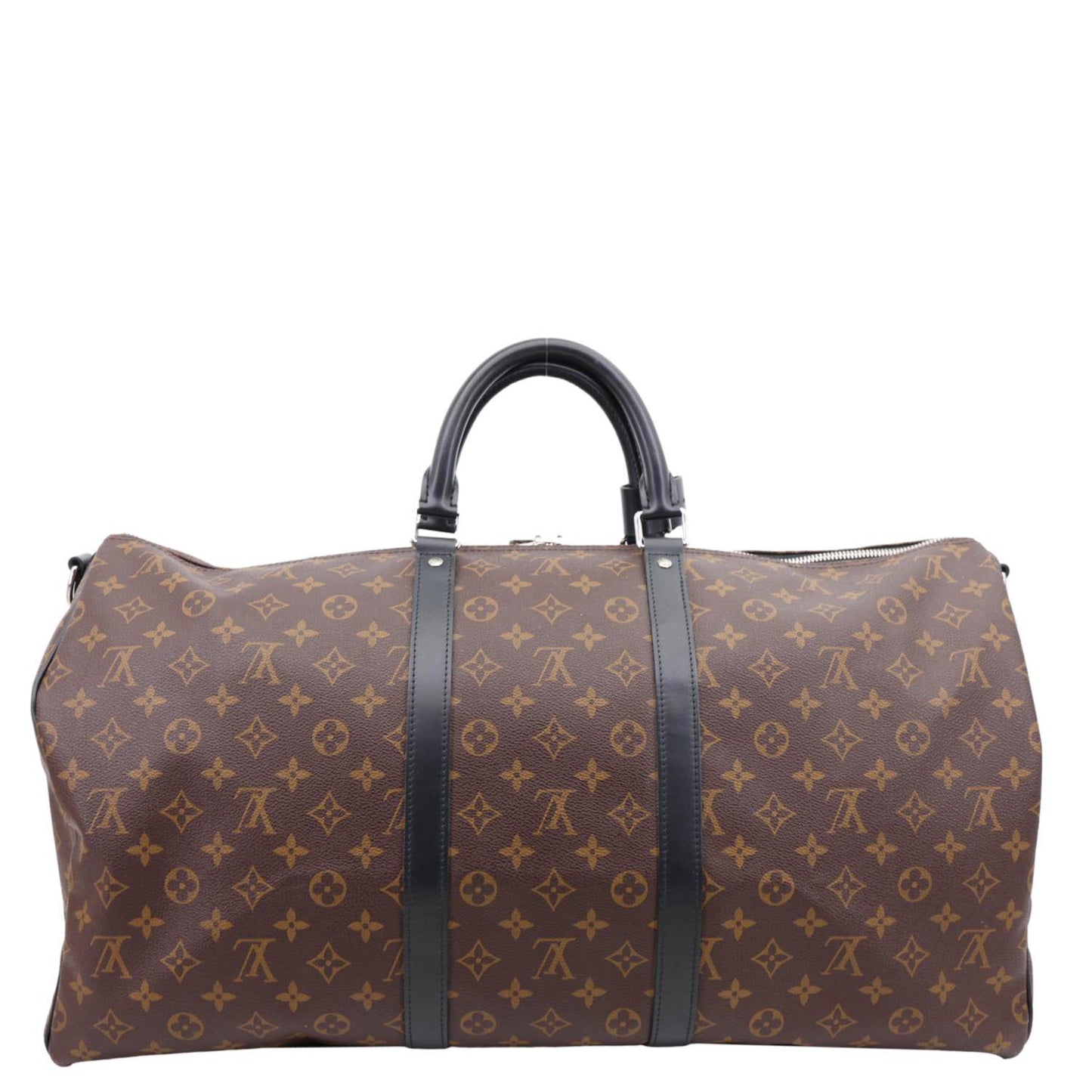 LOUIS VUITTON Keepall 55 Bandouliere Monogram Canvas Travel Bag Black