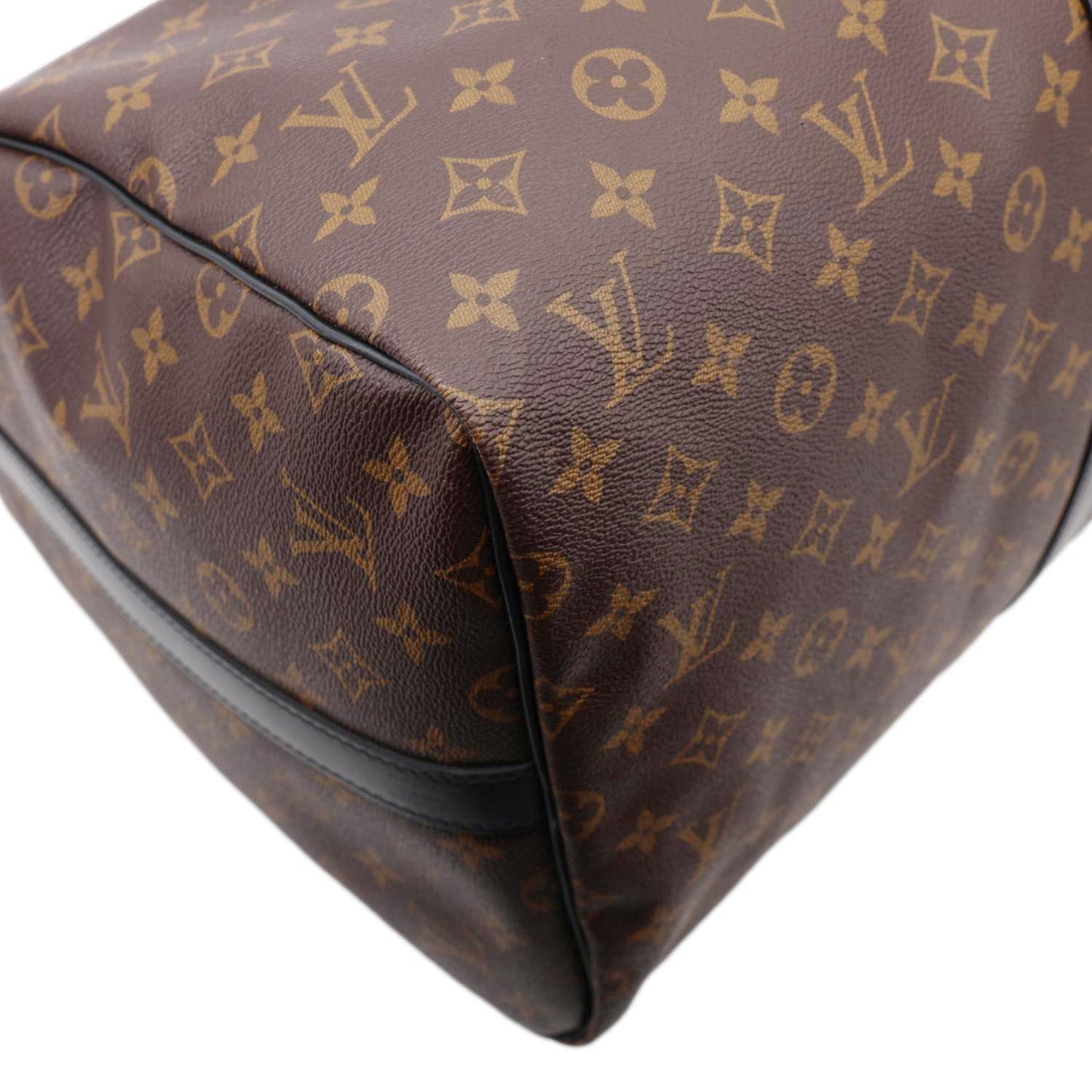 LOUIS VUITTON Keepall 55 Bandouliere Monogram Canvas Travel Bag Black