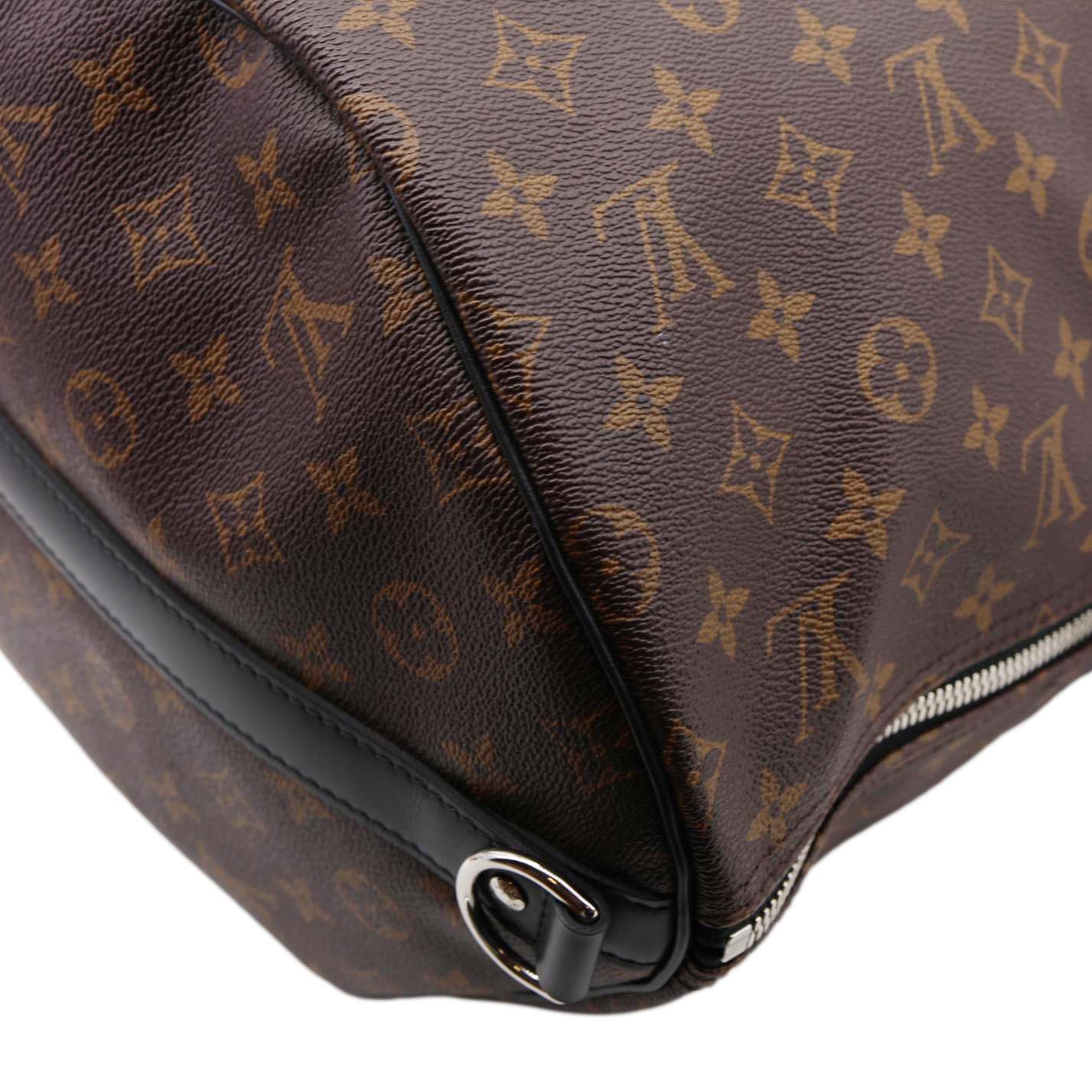 LOUIS VUITTON Keepall 55 Bandouliere Monogram Canvas Travel Bag Black