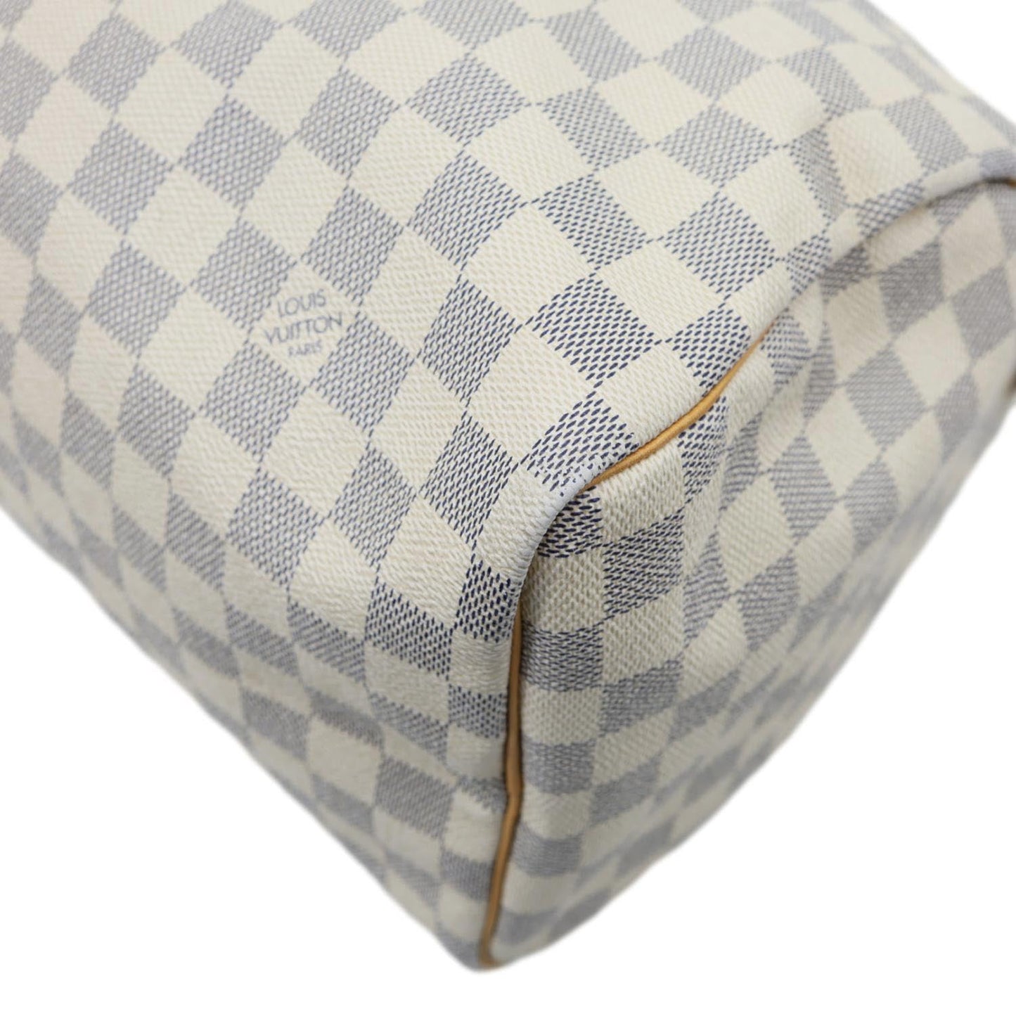 LOUIS VUITTON Speedy 30 Damier Azur Satchel Bag White