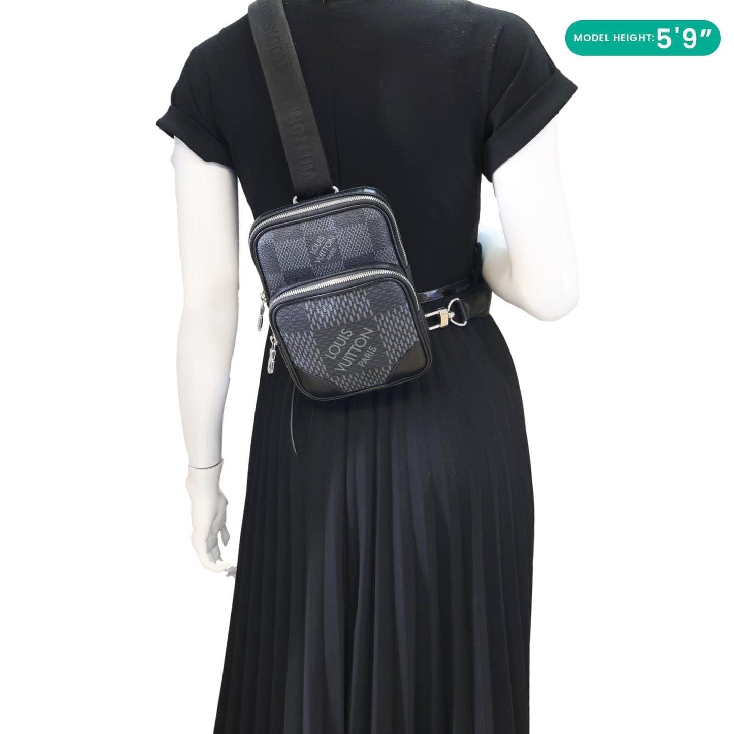 LOUIS VUITTON 3D Amazone Damier Graphite Sling Bag Black