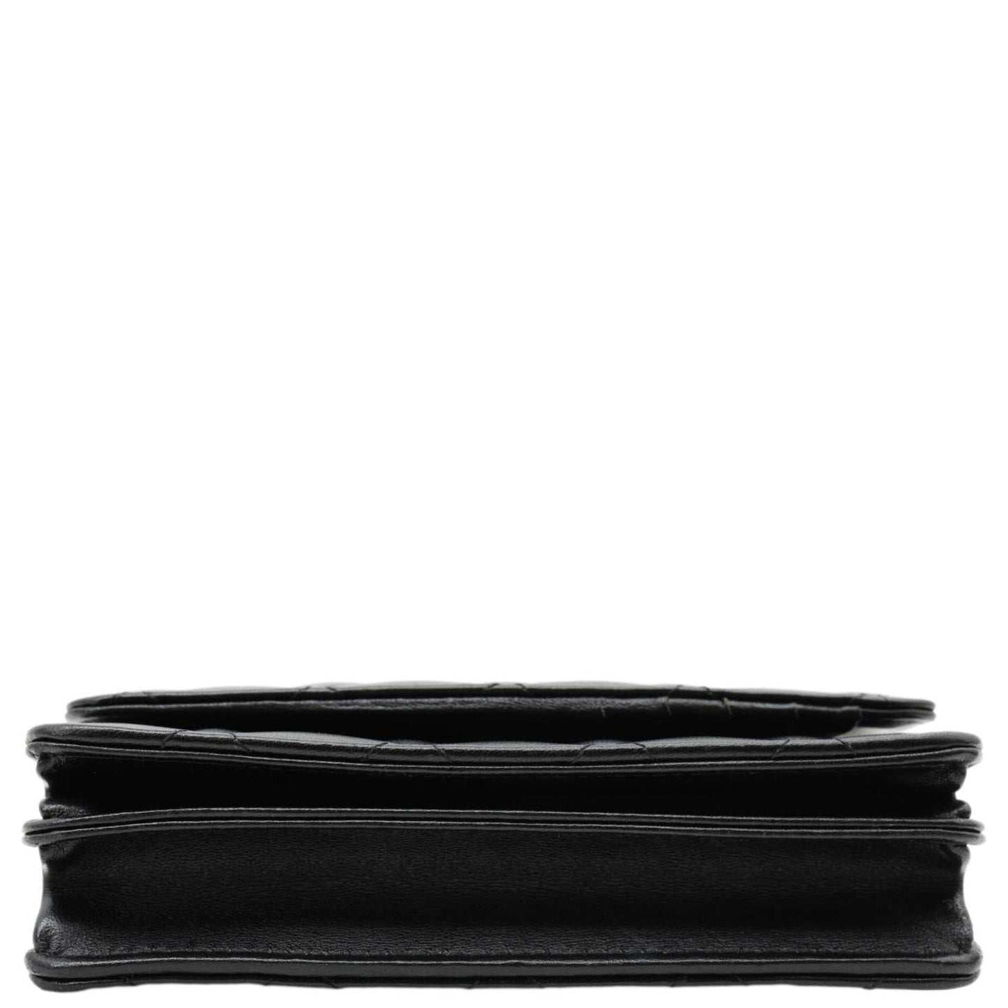 CHANEL Camellia Bow Mini Quilted Leather WOC Crossbody Bag Black