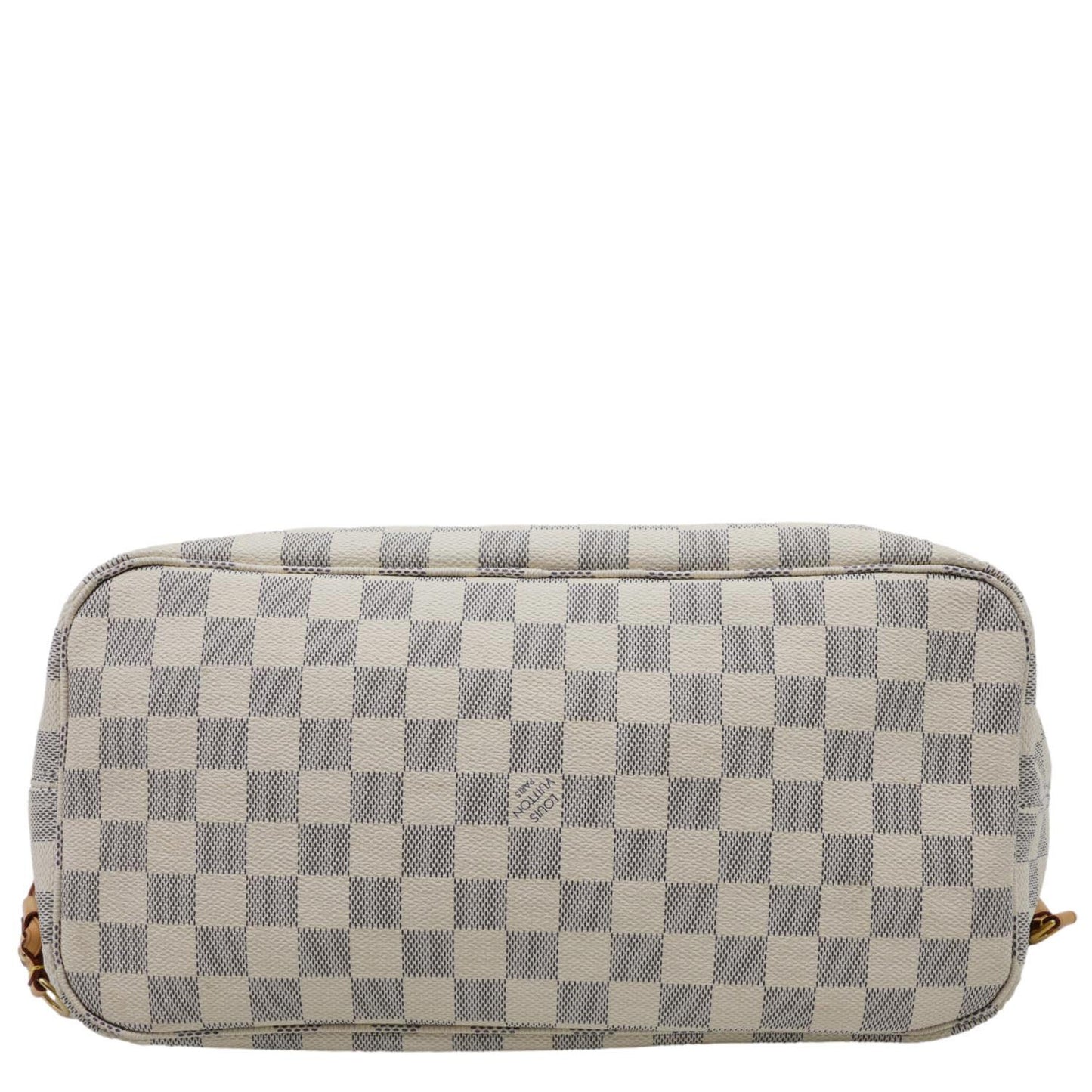 LOUIS VUITTON Neverfull MM Damier Azur Tote Shoulder Bag Rose Ballerine
