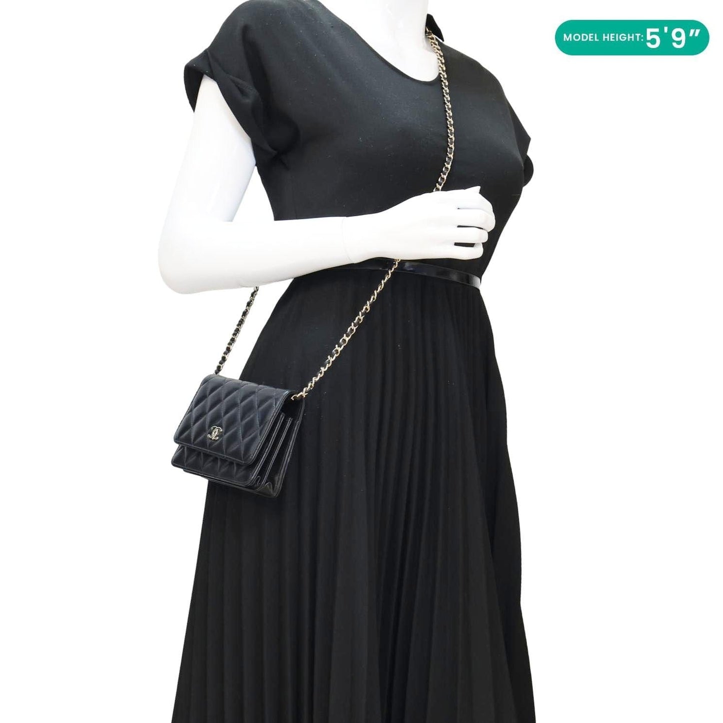 CHANEL Camellia Bow Mini Quilted Leather WOC Crossbody Bag Black