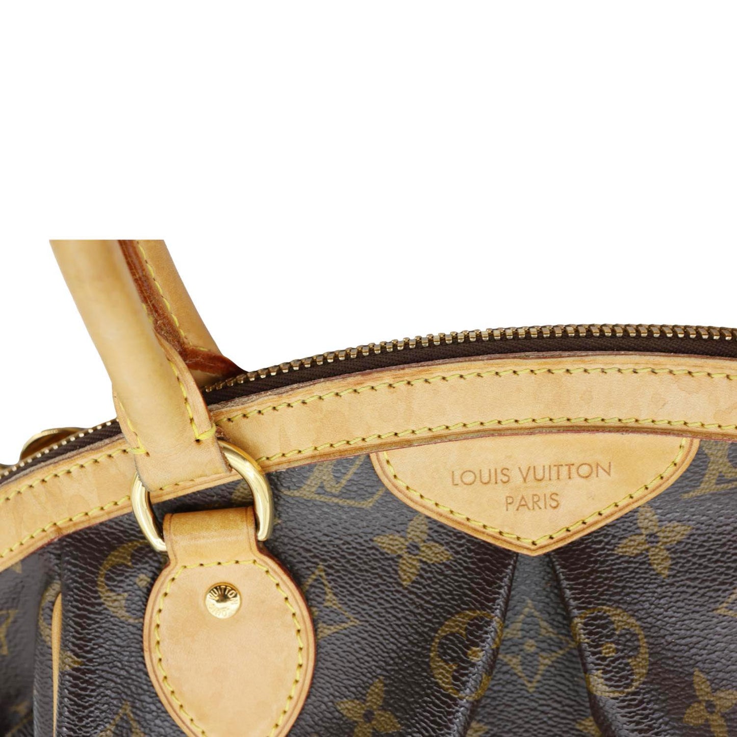 LOUIS VUITTON Tivoli PM Monogram Canvas Satchel Bag Brown