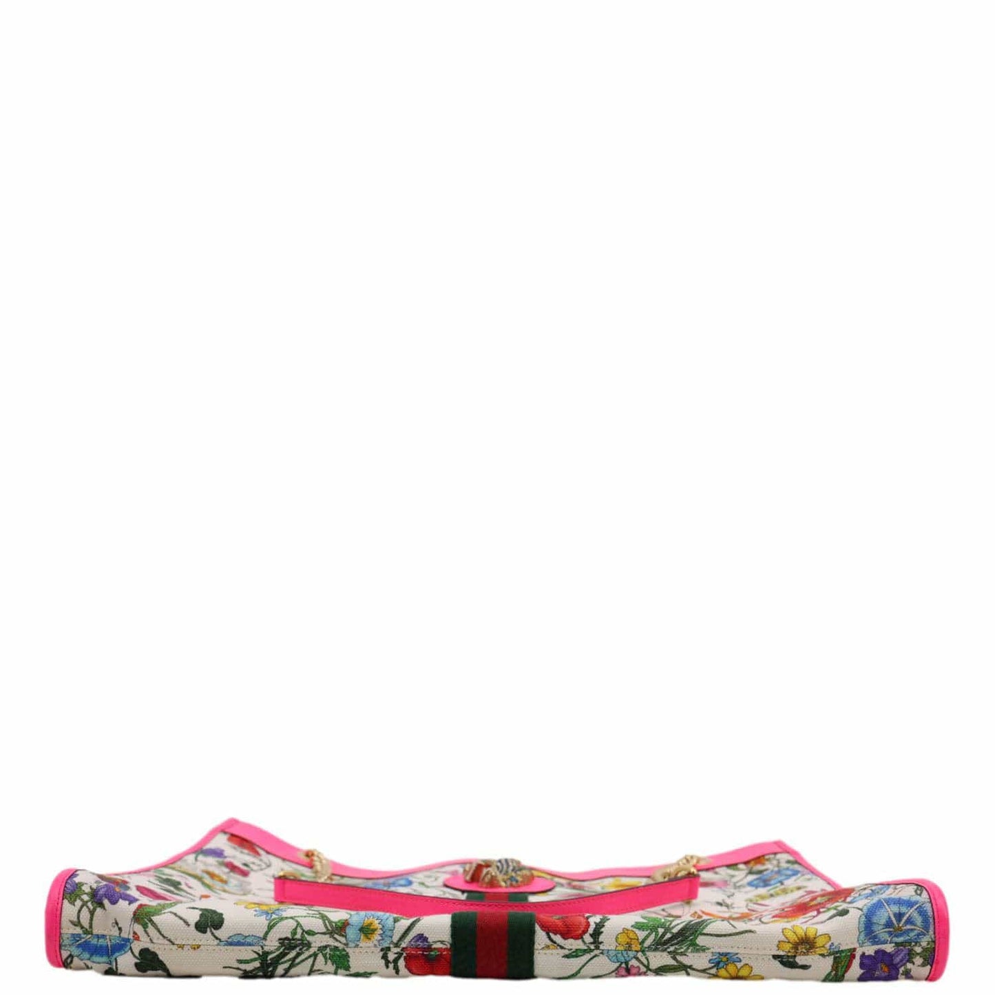 GUCCI Floral Rajah Large Canvas Leather Chain Tote Bag Multicolor 537219