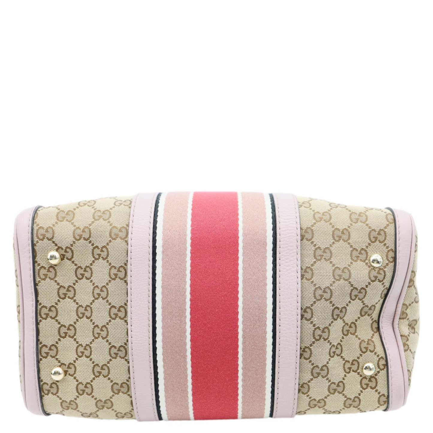 GUCCI Joy Vintage Web Medium GG Canvas Boston Bag Ebony 274205