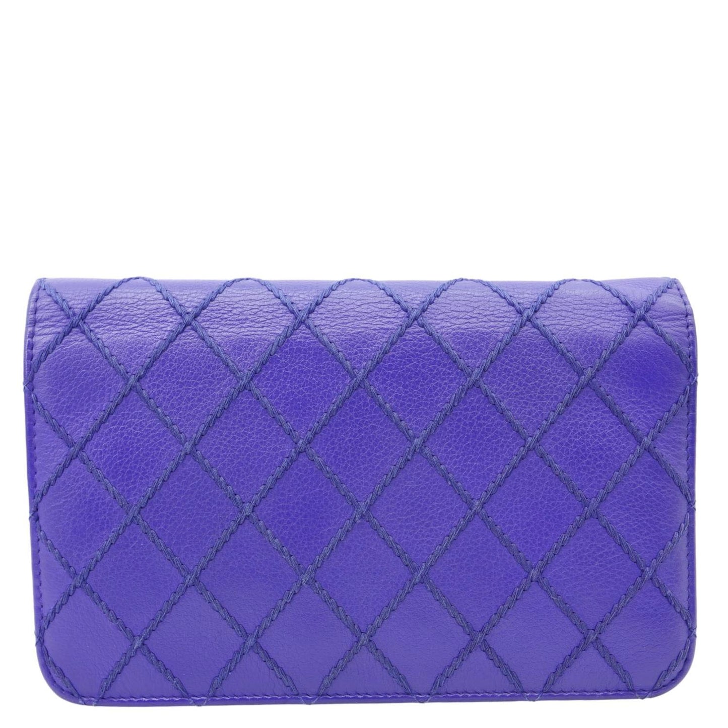 CHANEL Fancy CC Quilted Calfskin Leather Wallet On Chain Bag Royal blue