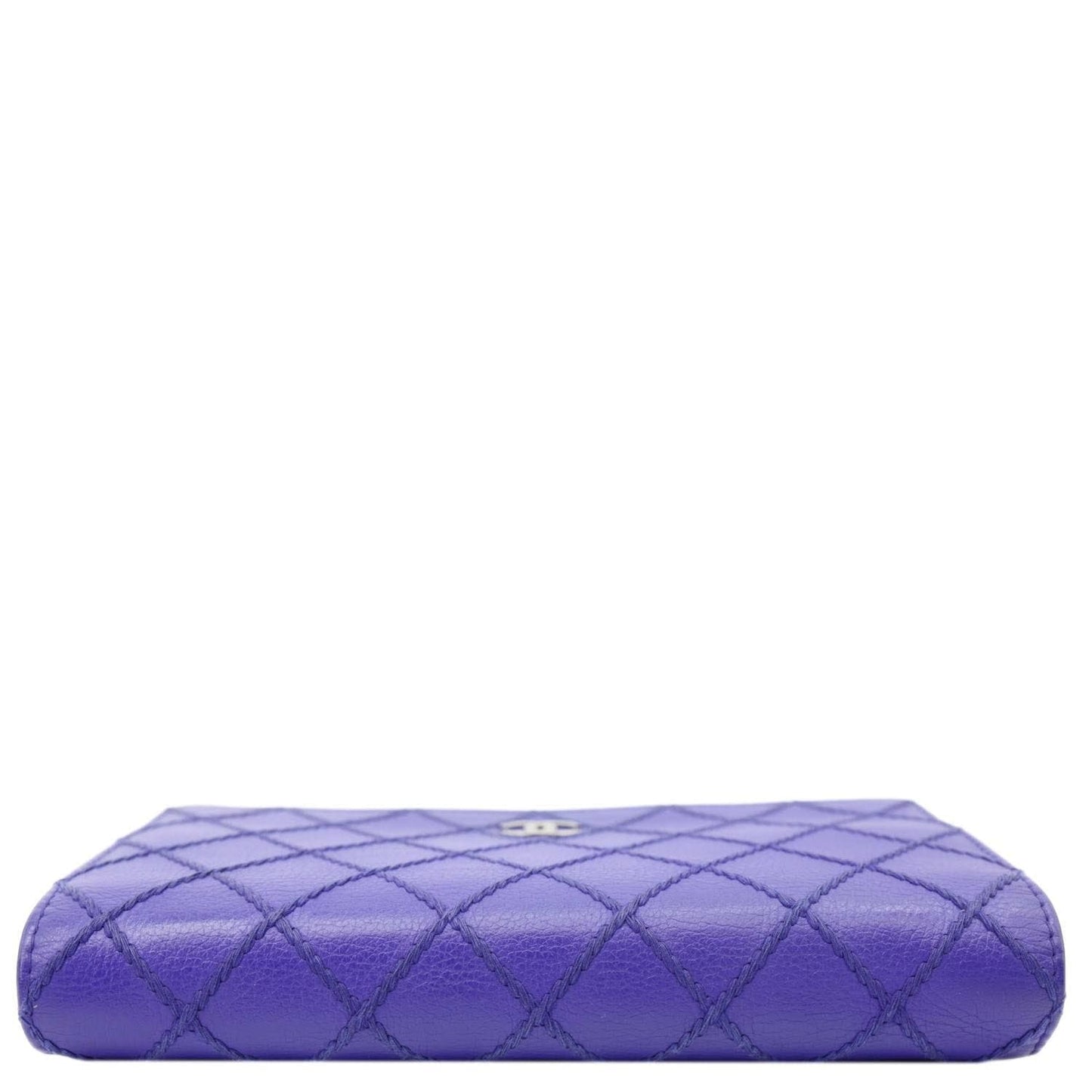 CHANEL Fancy CC Quilted Calfskin Leather Wallet On Chain Bag Royal blue