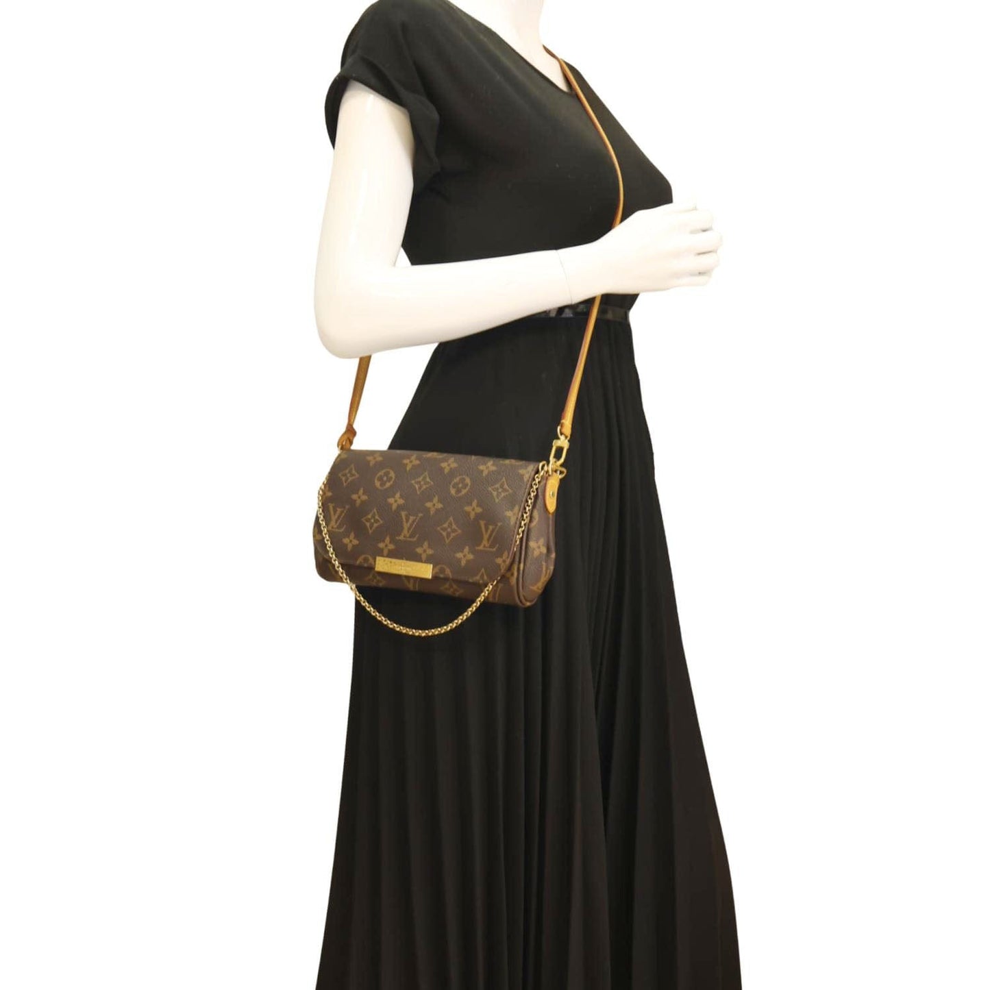 LOUIS VUITTON Favorite PM Monogram Canvas Shoulder Bag Brown