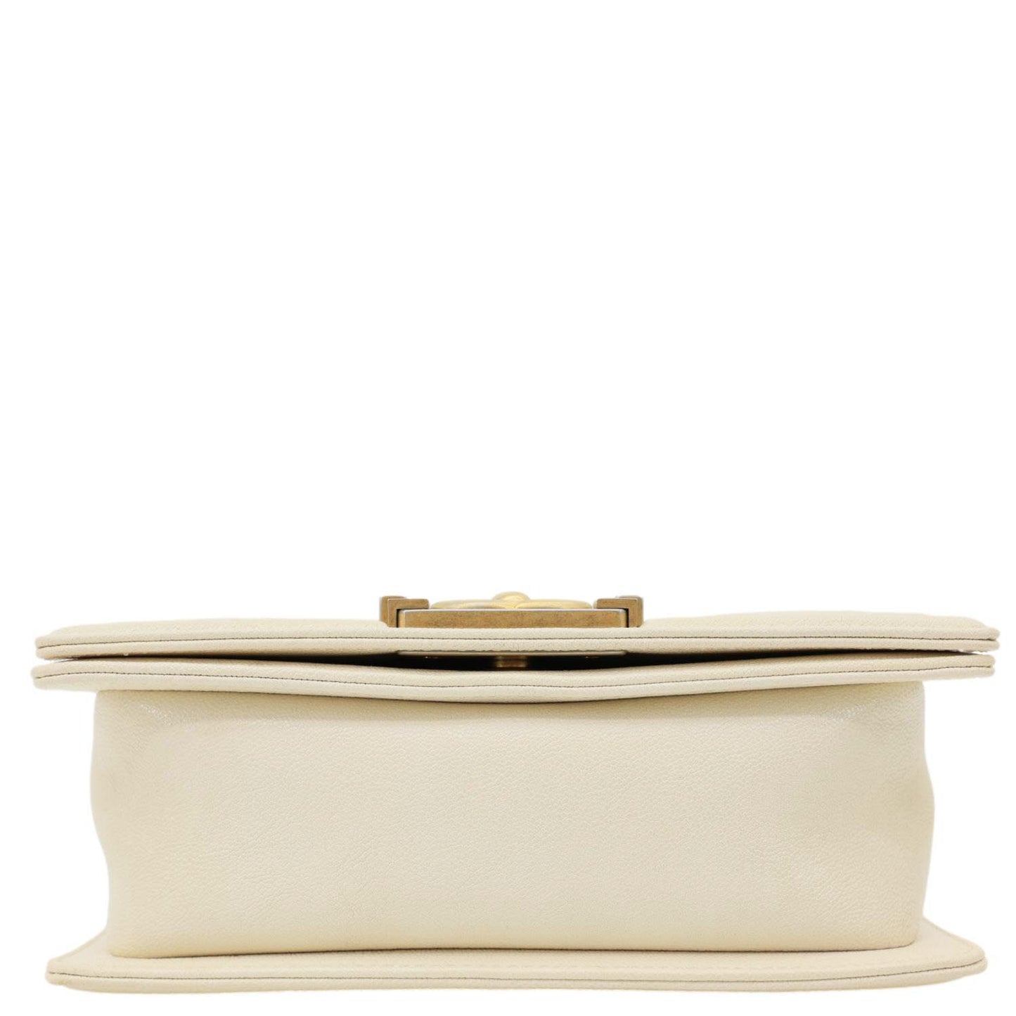 CHANEL Boy Flap Small Quilted Caviar Leather Chain Shoulder Bag Cream