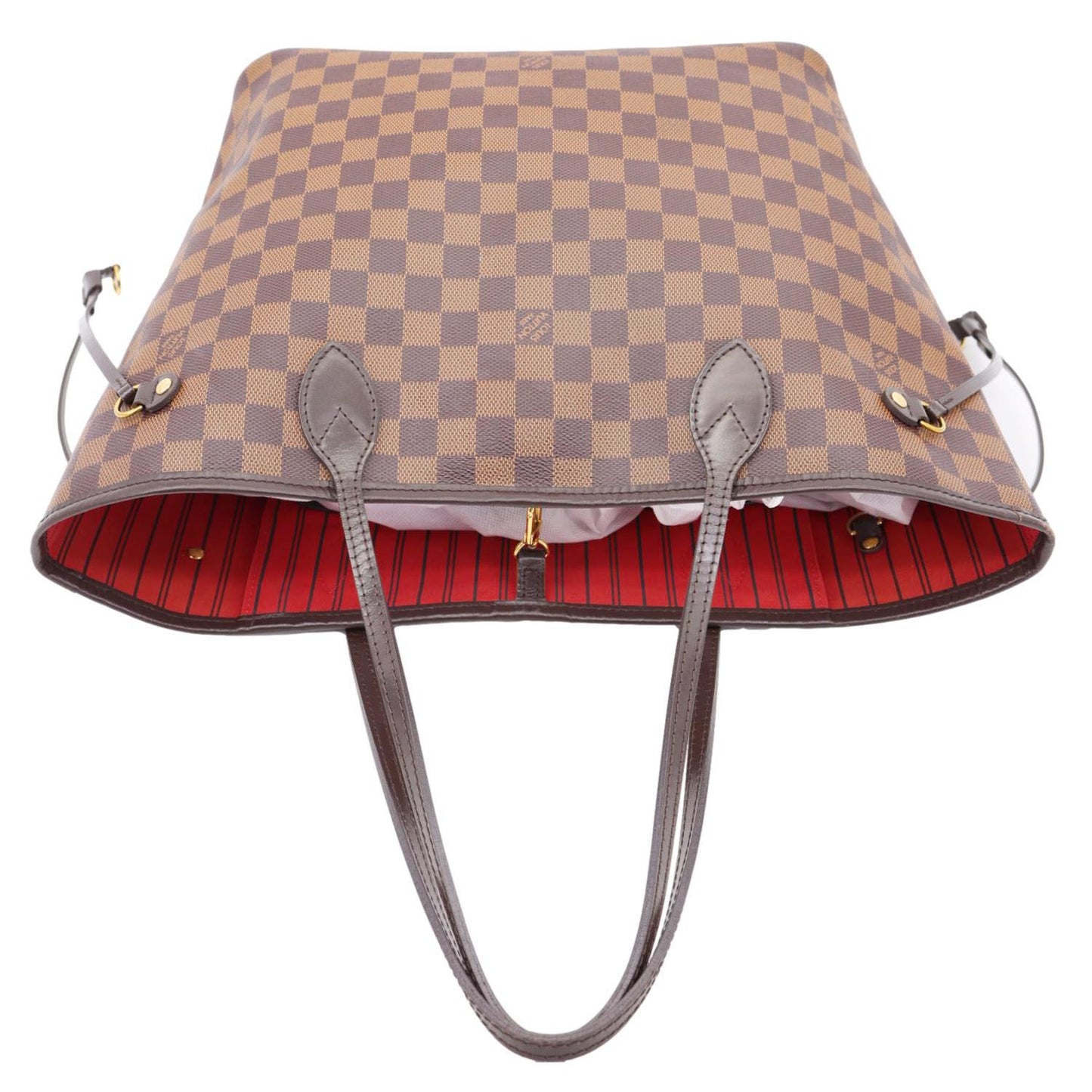 LOUIS VUITTON Neverfull MM Damier Ebene Shoulder Bag Brown