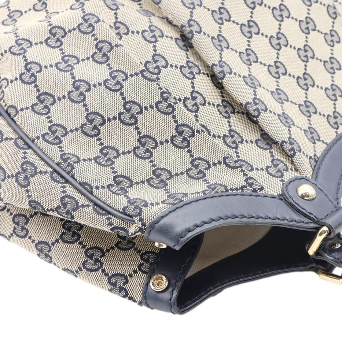 GUCCI Sukey Medium GG Canvas Tote Bag Navy Blue 211944