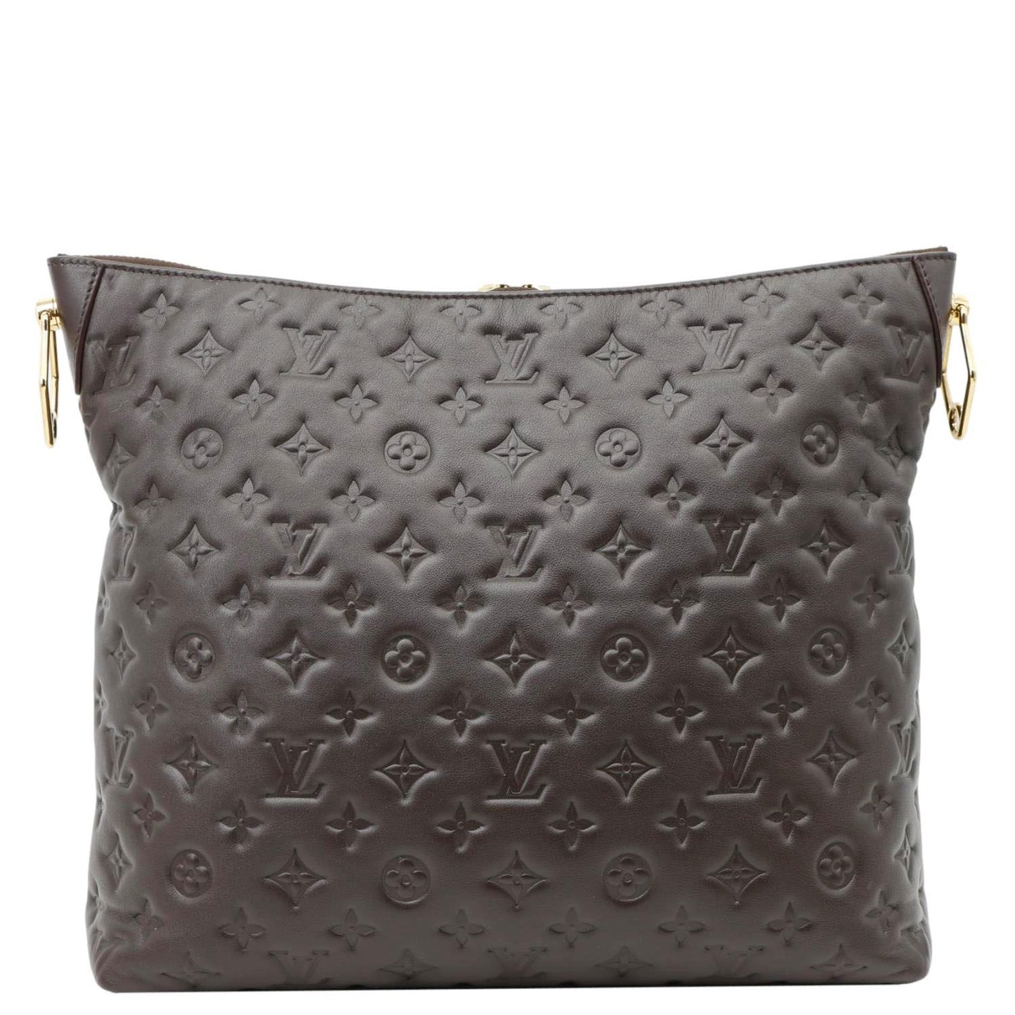 LOUIS VUITTON Coussin Monogram Embossed Leather Hobo Bag Brown