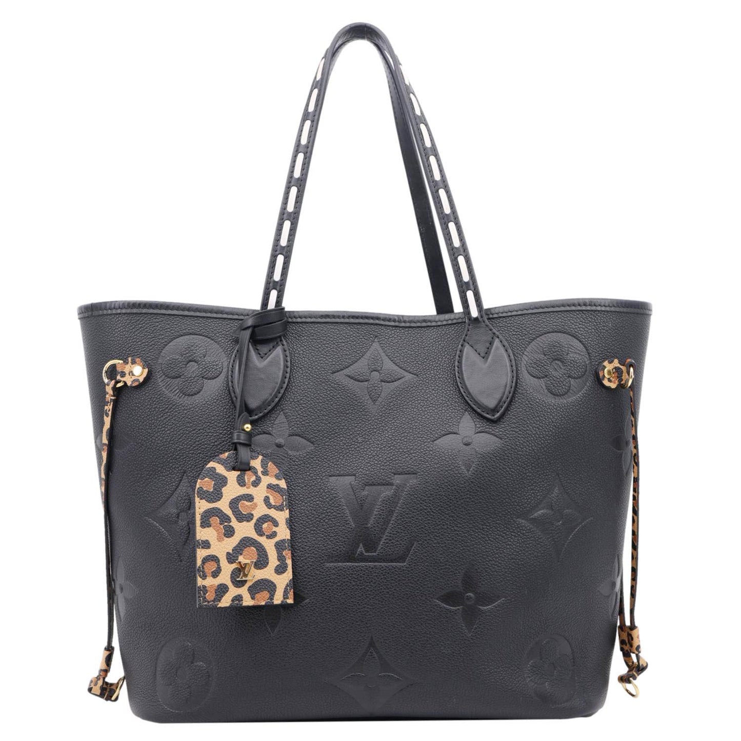 LOUIS VUITTON Neverfull MM Wild At Heart Monogram Empriente Tote Bag Black
