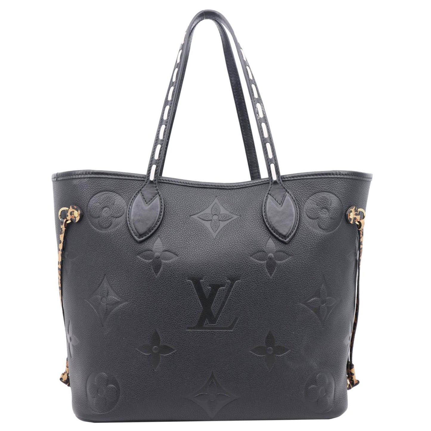 LOUIS VUITTON Neverfull MM Wild At Heart Monogram Empriente Tote Bag Black