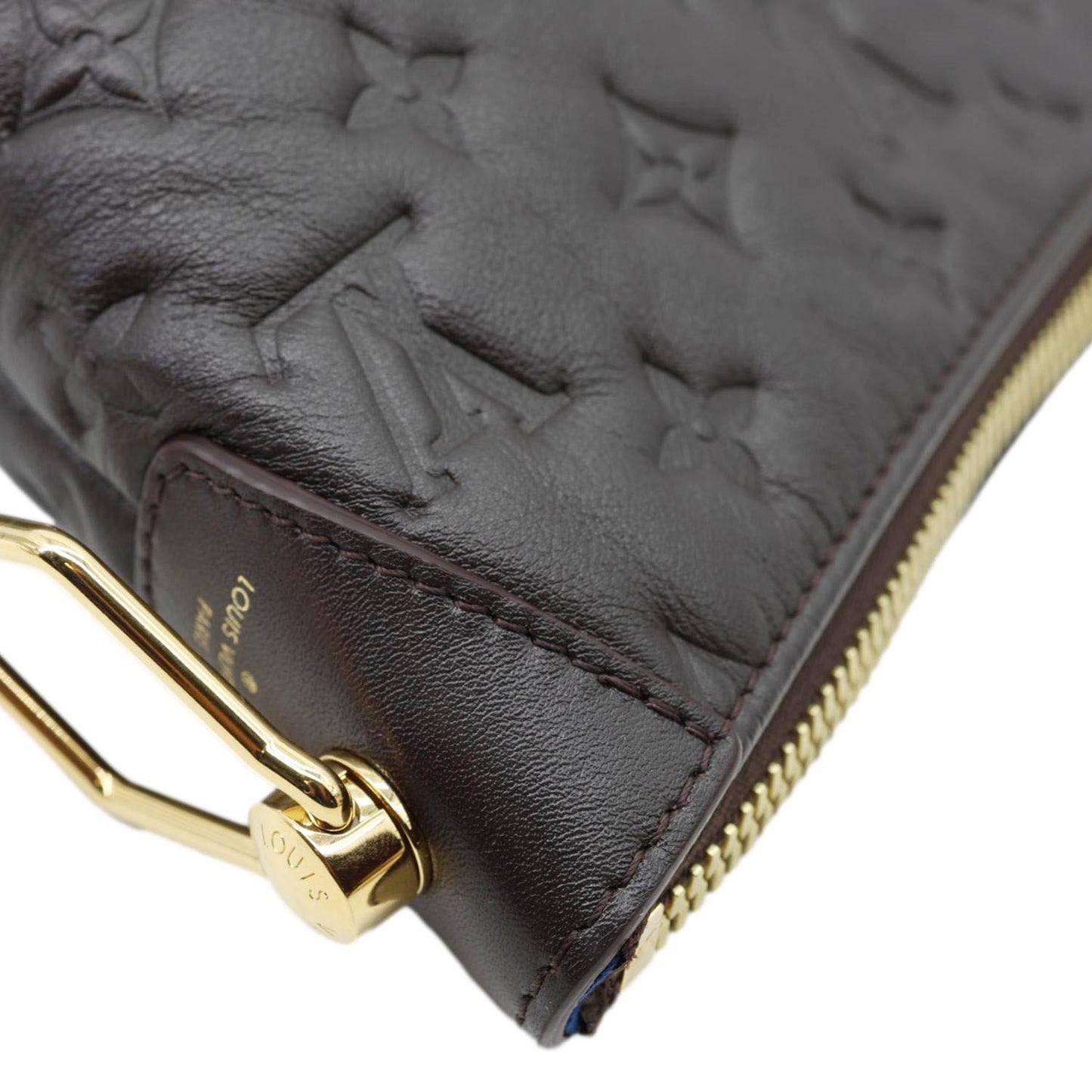 LOUIS VUITTON Coussin Monogram Embossed Leather Hobo Bag Brown