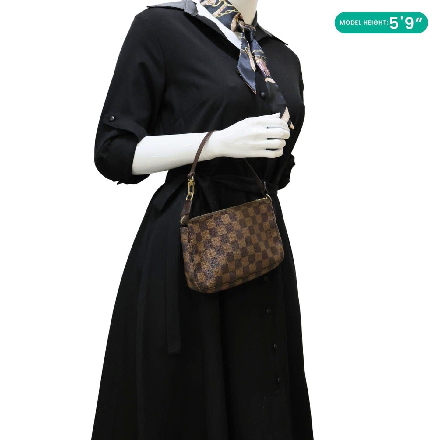 LOUIS VUITTON Pochette Accessoires Damier Ebene Pouch Brown
