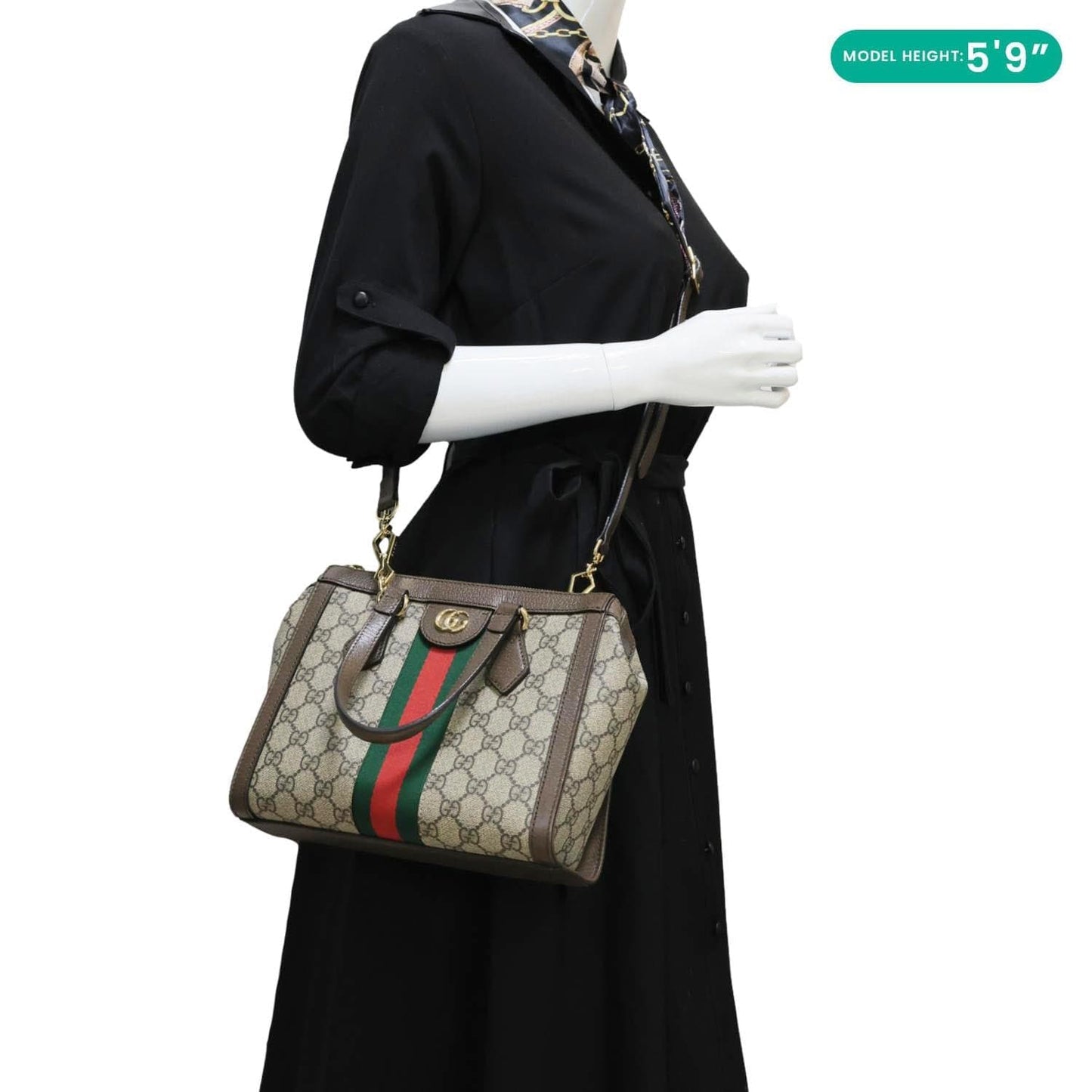 GUCCI Ophidia GG Small Supreme Canvas Tote Bag Beige 547551