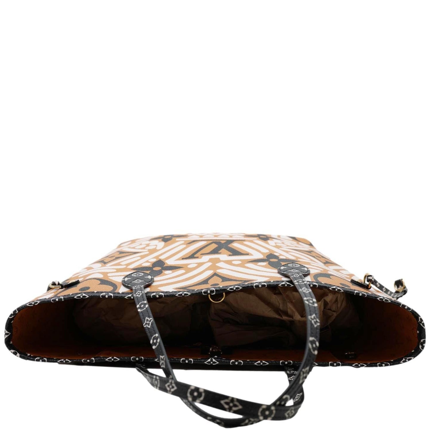 LOUIS VUITTON Neverfull Crafty MM Monogram Giant Canvas Tote Bag Caramel