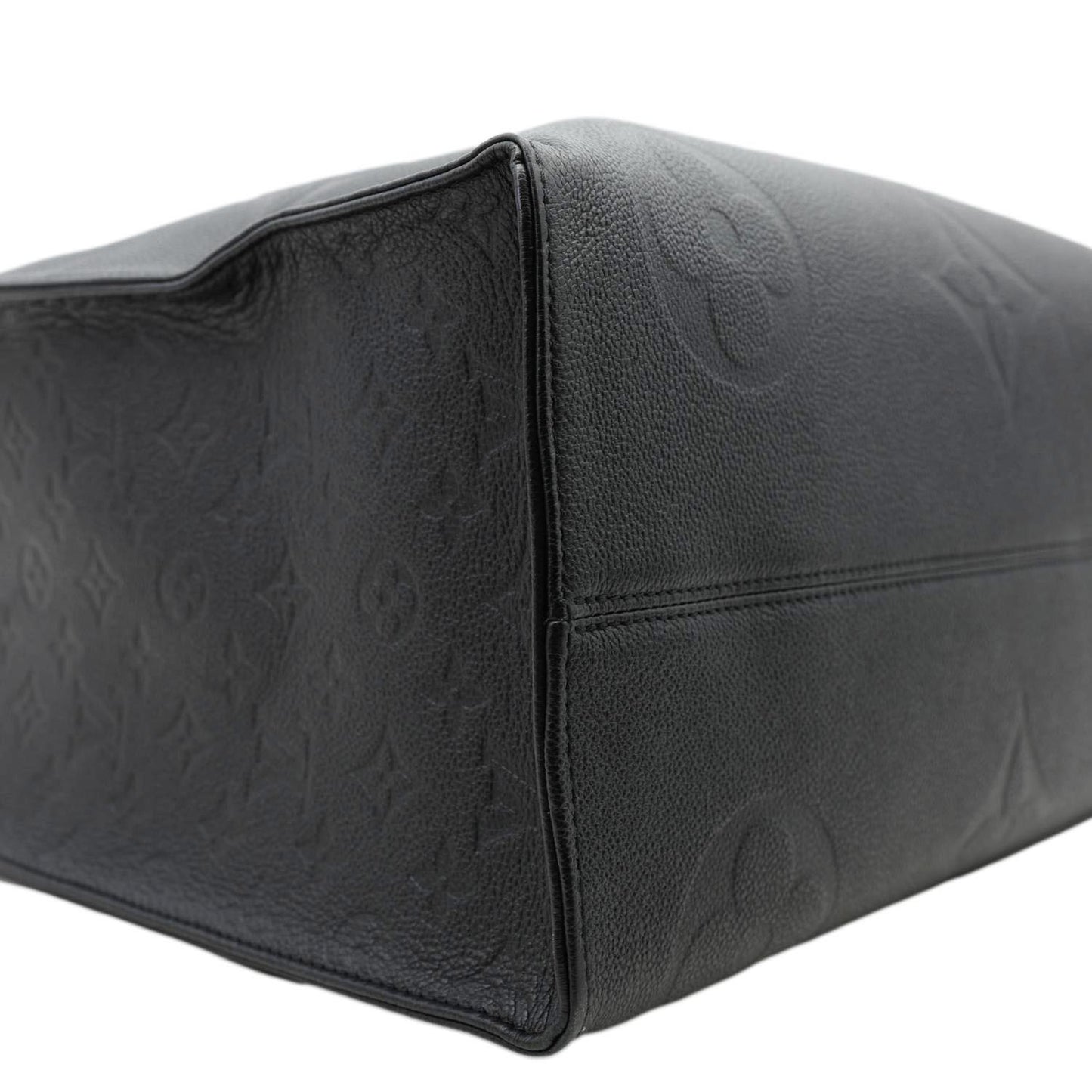 LOUIS VUITTON Onthego GM Monogram Empreinte Leather Tote Bag Black