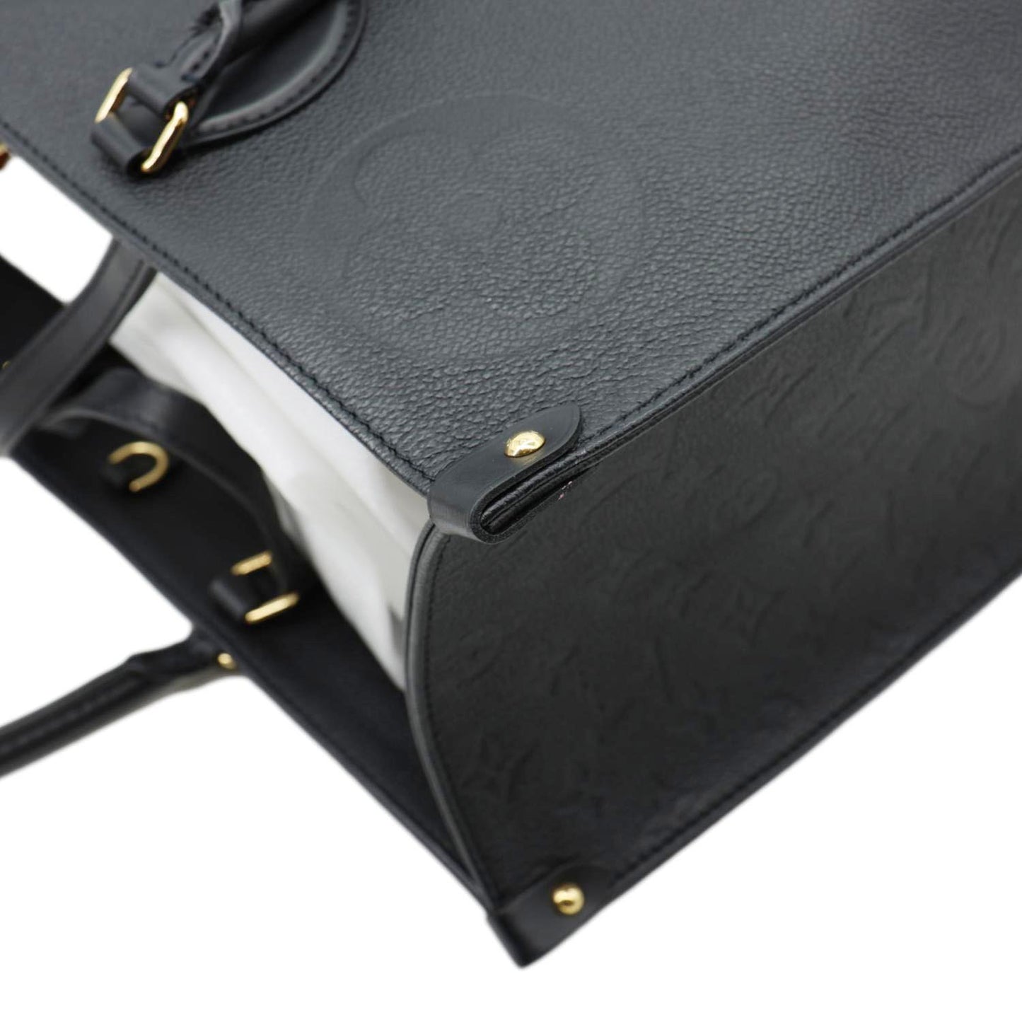 LOUIS VUITTON Onthego GM Monogram Empreinte Leather Tote Bag Black