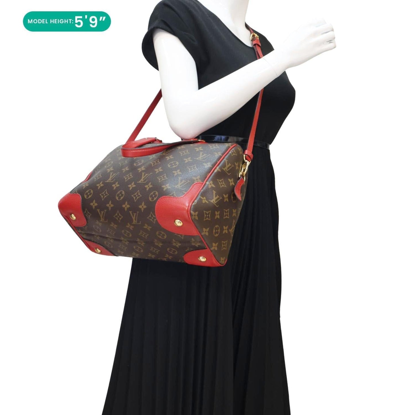 LOUIS VUITTON Retiro NM Monogram Canvas 2Way Shoulder Bag Red