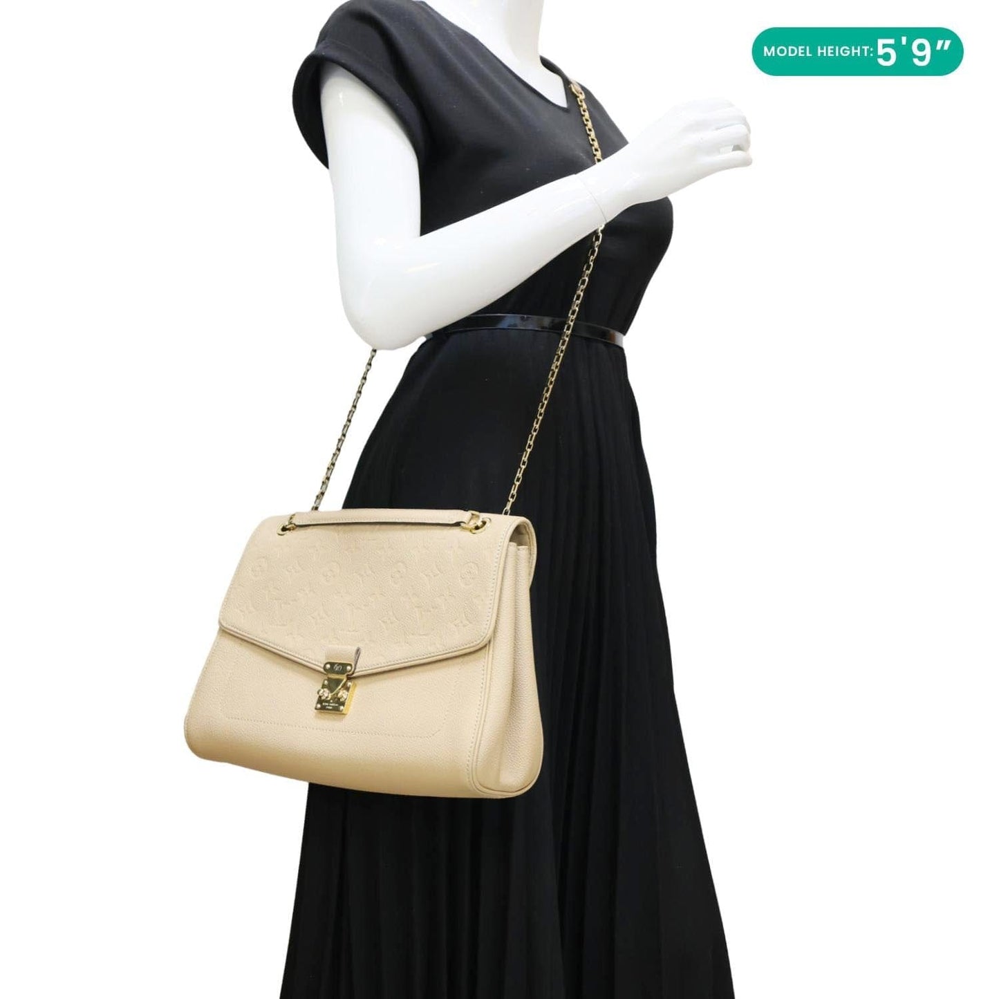 LOUIS VUITTON Saint Germain MM Monogram Leather Shoulder Bag Dune