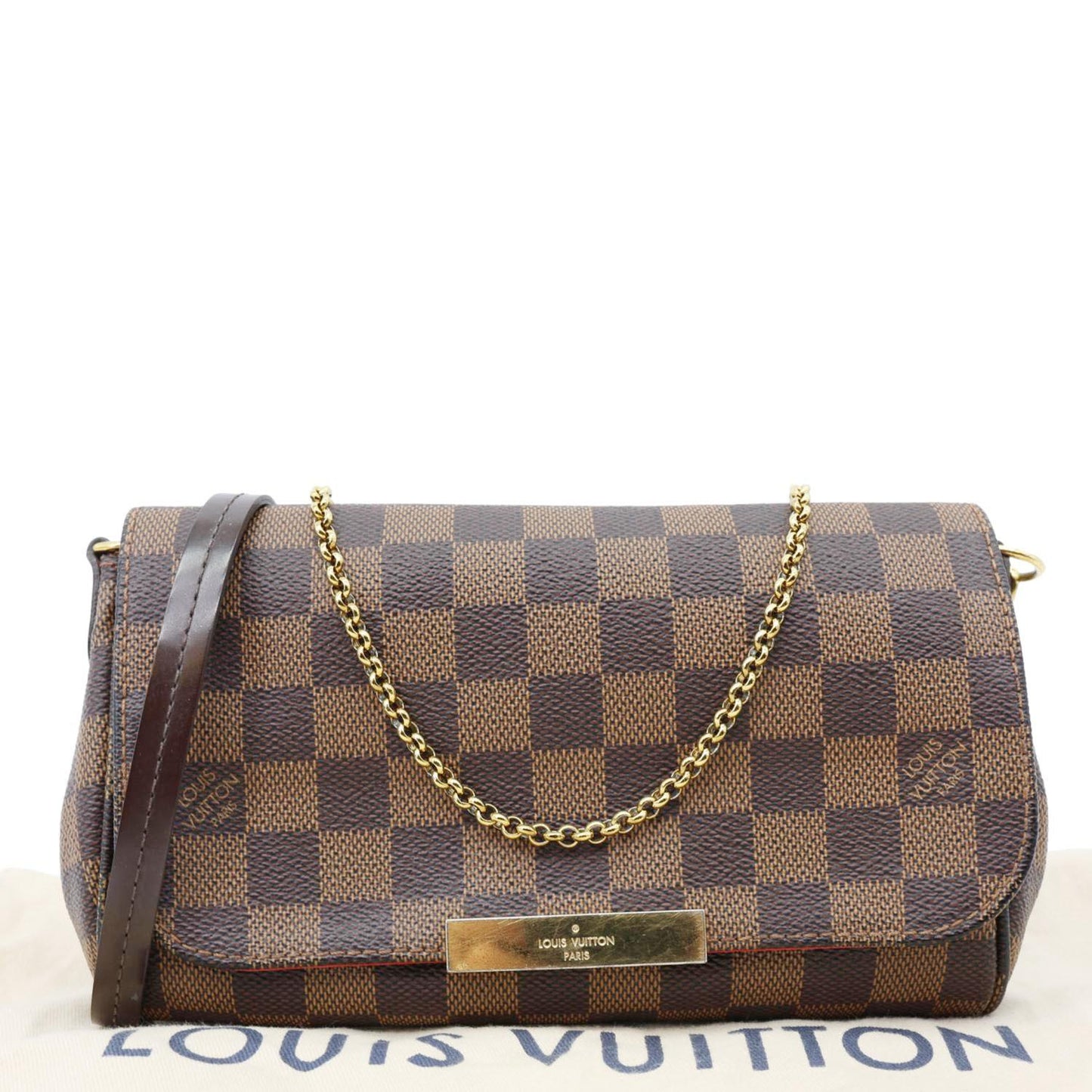 LOUIS VUITTON Favorite PM Damier Ebene Crossbody Bag Brown