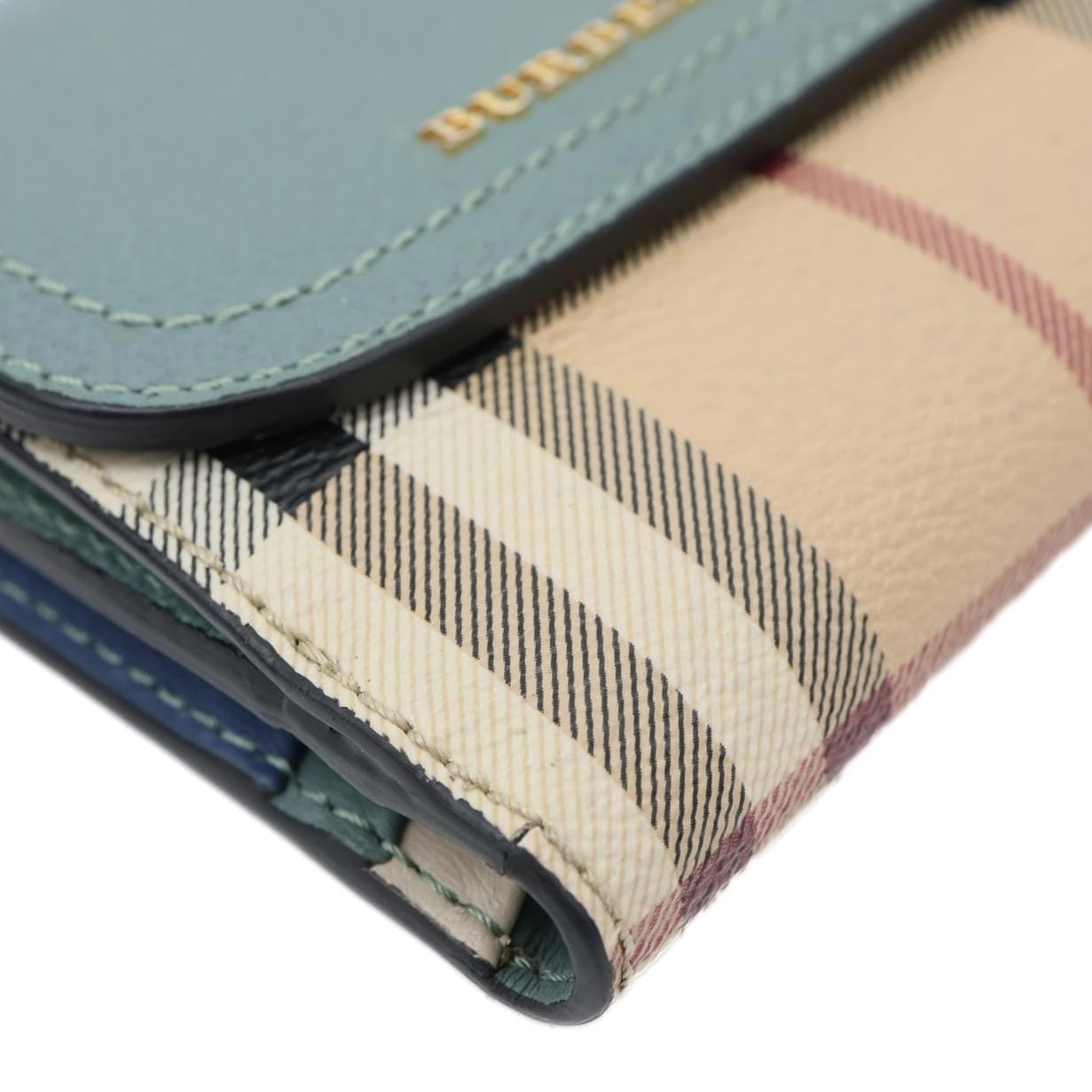 BURBERRY Haymarket Check Canvas Wallet Blue