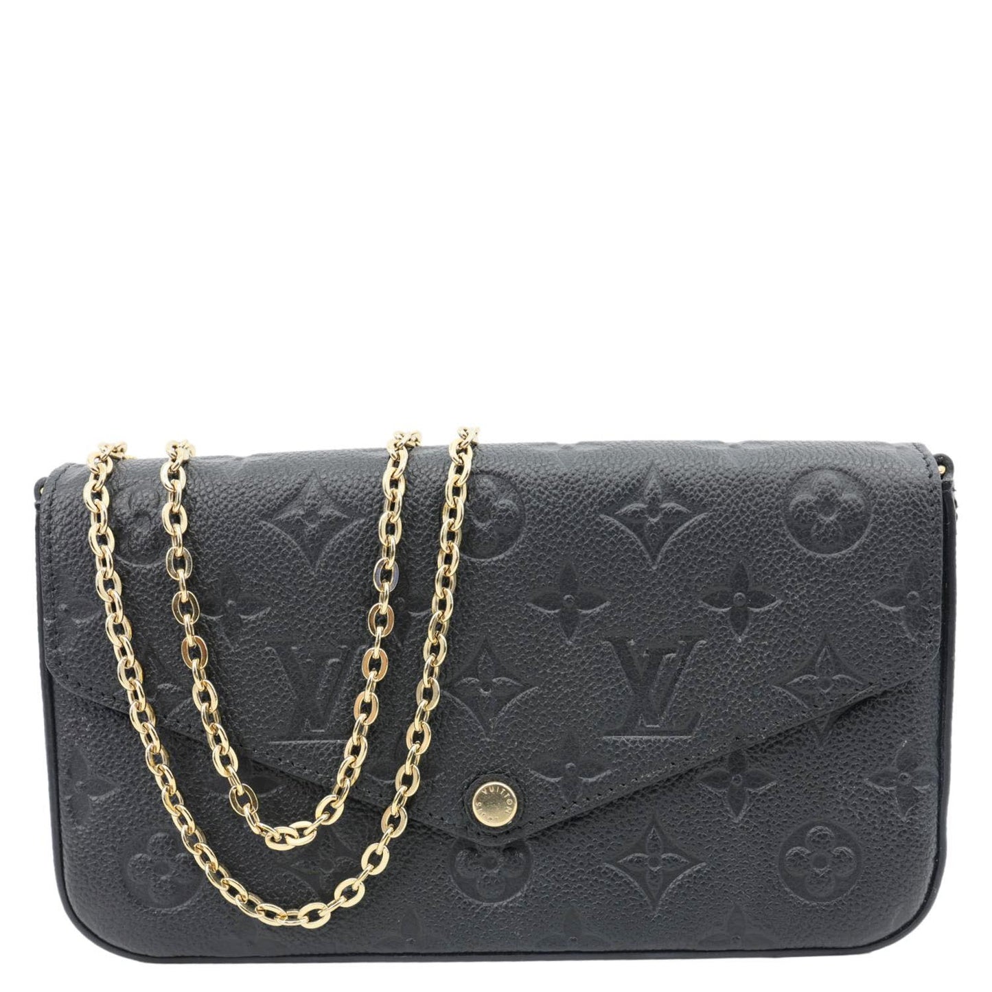 LOUIS VUITTON Felicie Pochette Monogram Empreinte Crossbody Bag Black