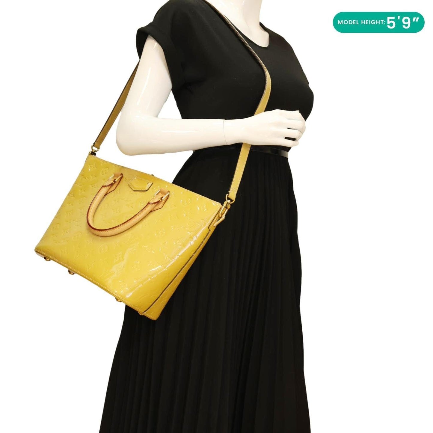 LOUIS VUITTON Montebello MM Monogram Vernis Shoulder Bag Mustard