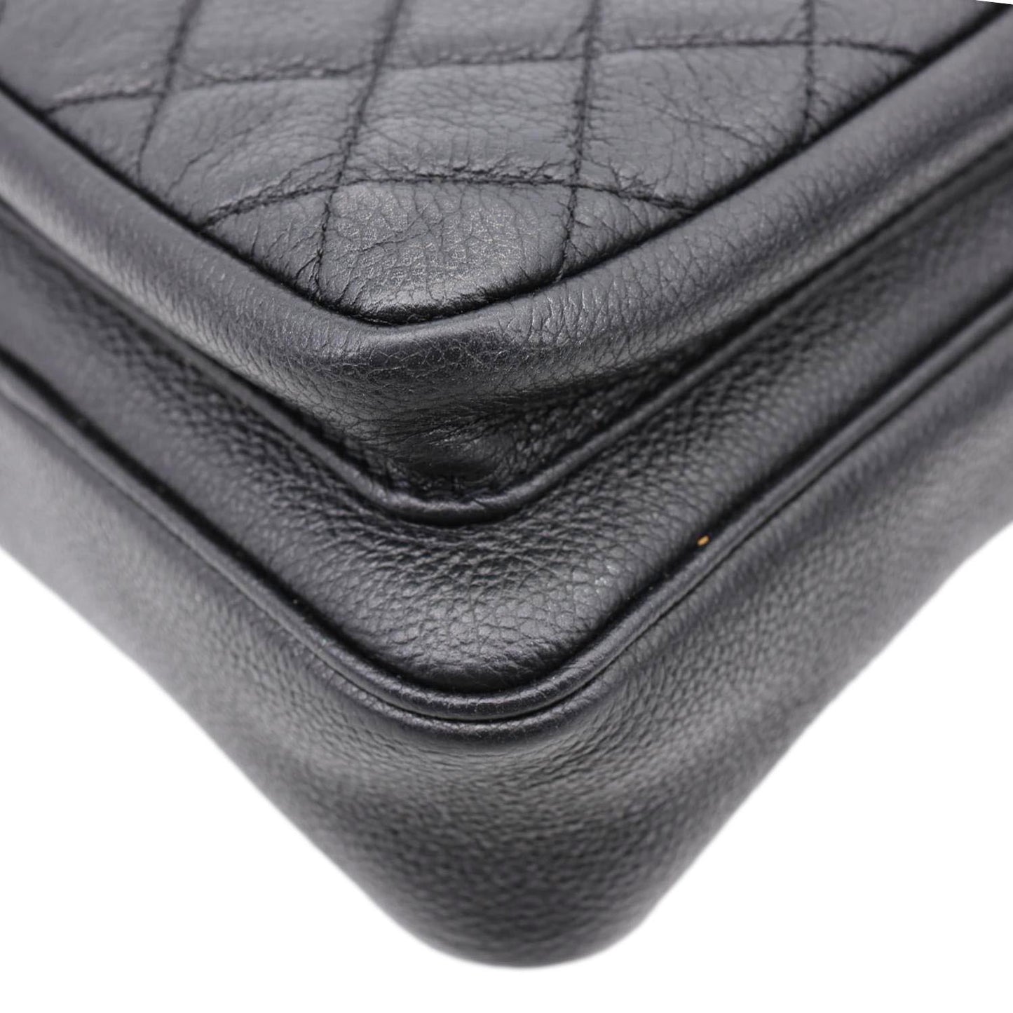 CHANEL Casual Rock Quilted Goatskin Leather Camera Crossbody Bag Black