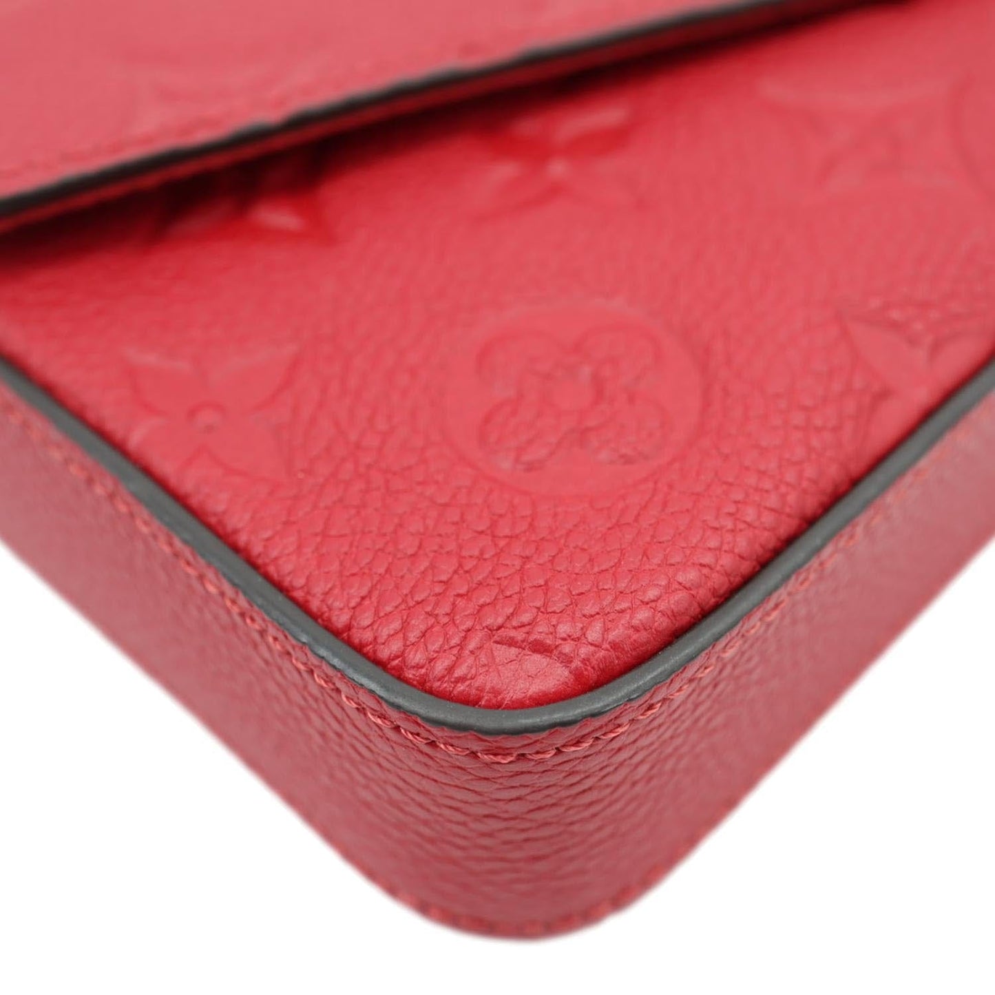 LOUIS VUITTON Felicie Pochette Monogram Empreinte Crossbody Bag Red
